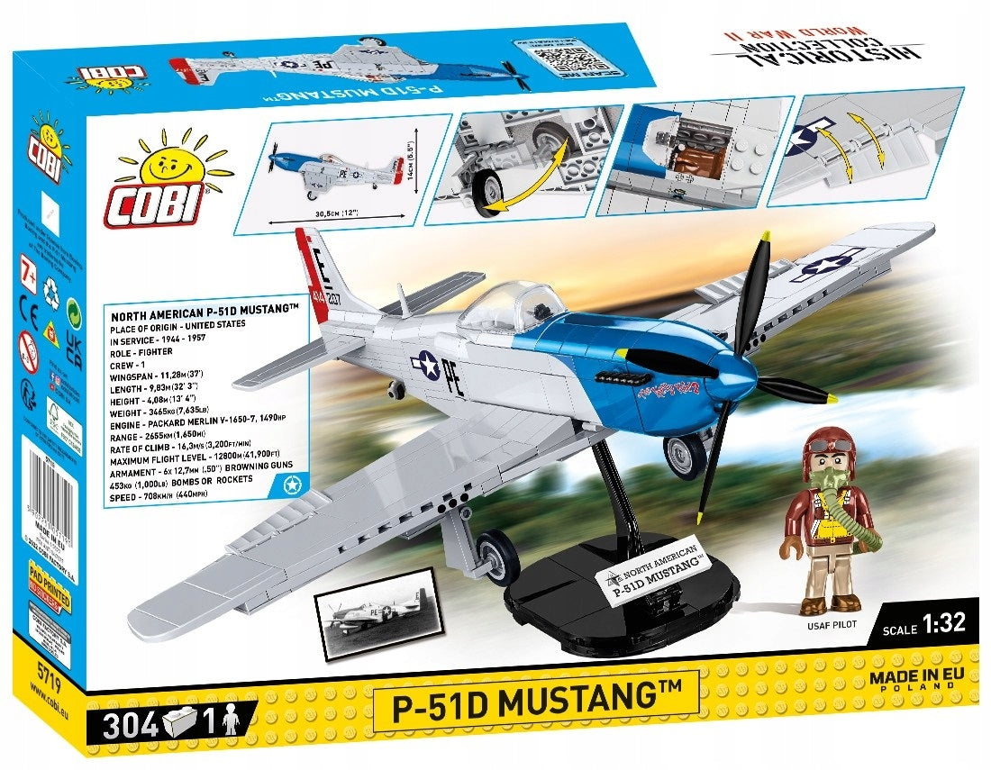 Surenkamas modelis Mustang P-51D Cobi, 5719, 304 d.