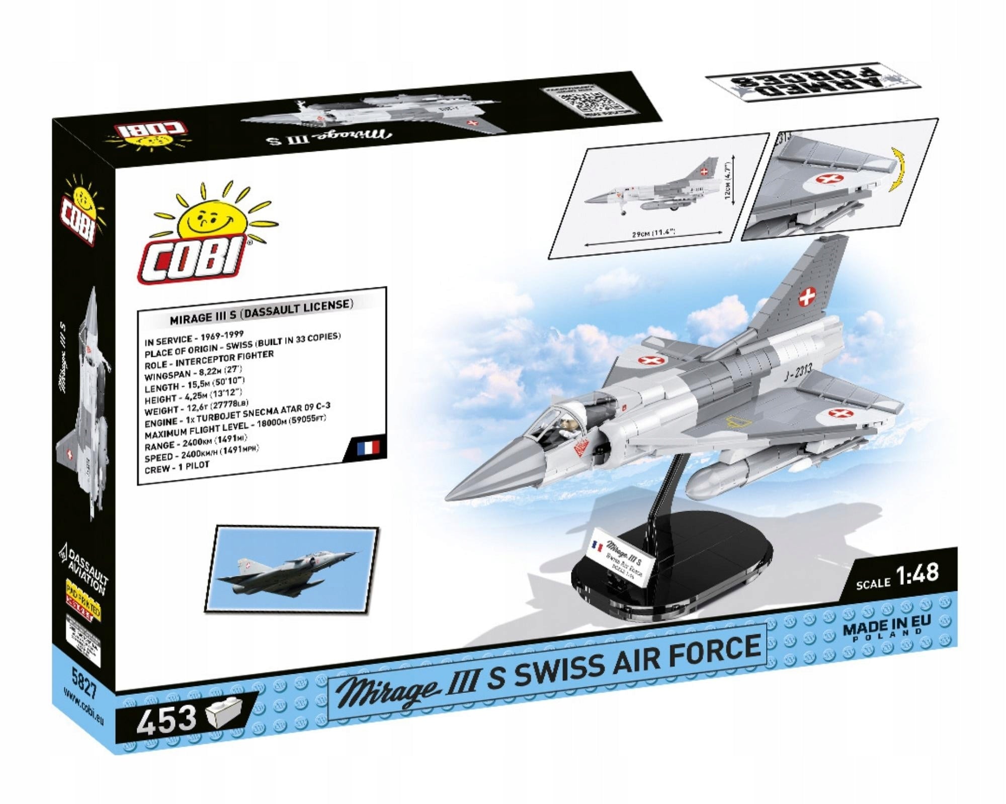 Konstruktorius Cobi Historical Collection, Mirage III S Swiss Air F.453, 453 det