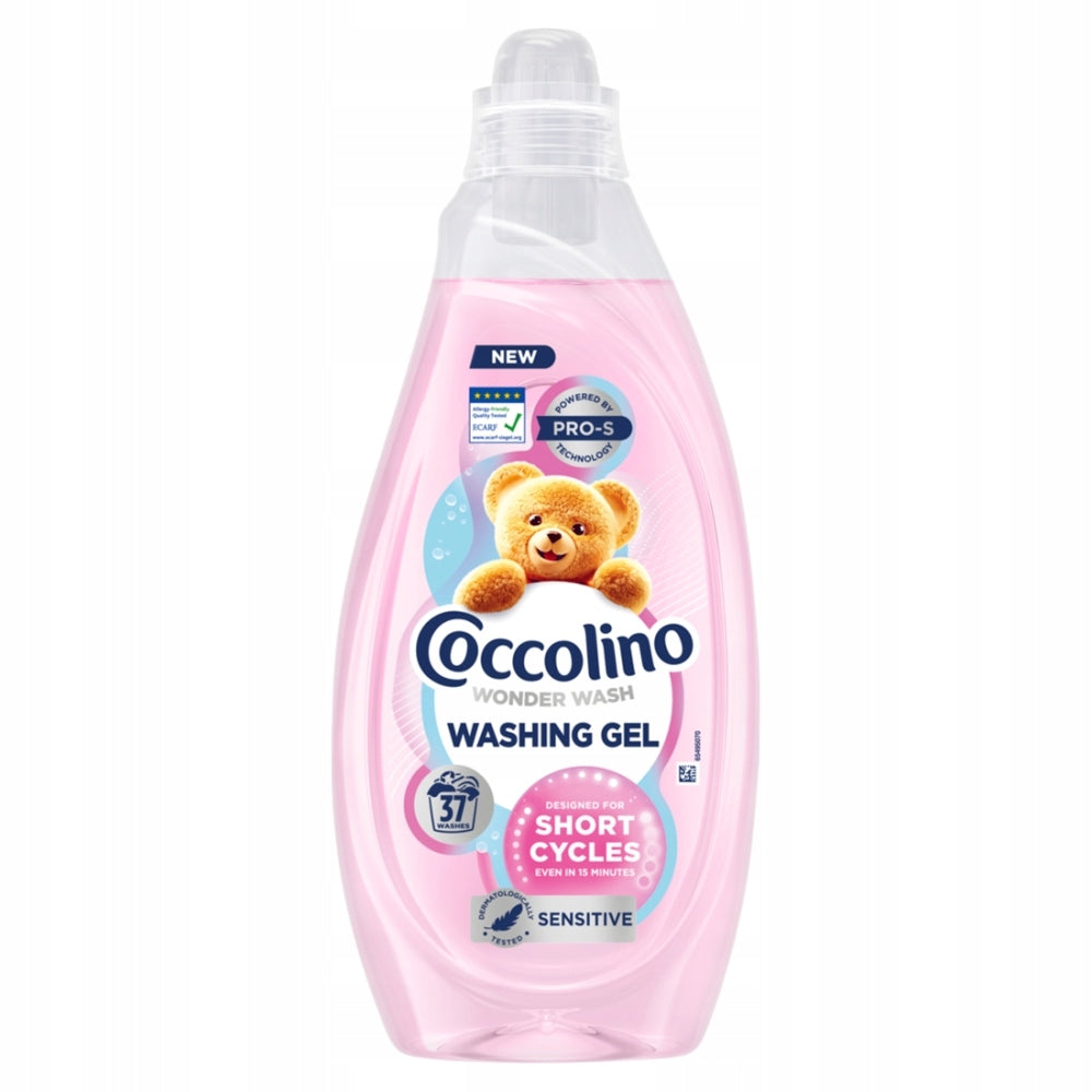COCCOLINO WONDER WASH SENSITIVE - WASHING GEL, 37 WASHES (1480 ML)