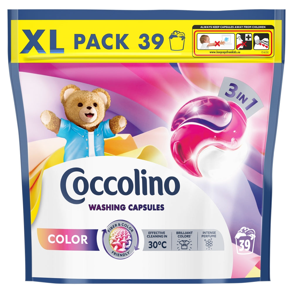 COCCOLINO XXL 3IN1 - CAPSULES FOR WASHING COLOURED FABRICS, 674,7 G (39 WASHES)