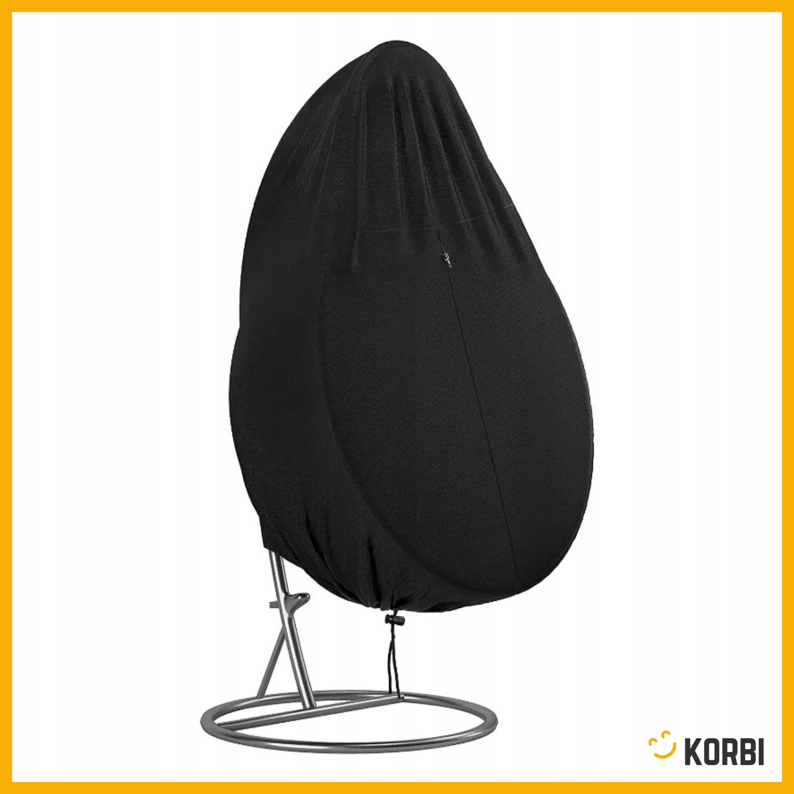COCOON COVER GARDEN HANGING CHAIR SWING WATERPROOF BLACK Manufacturer code Korbi POKROWIEC NA KOKON OGRODOWY