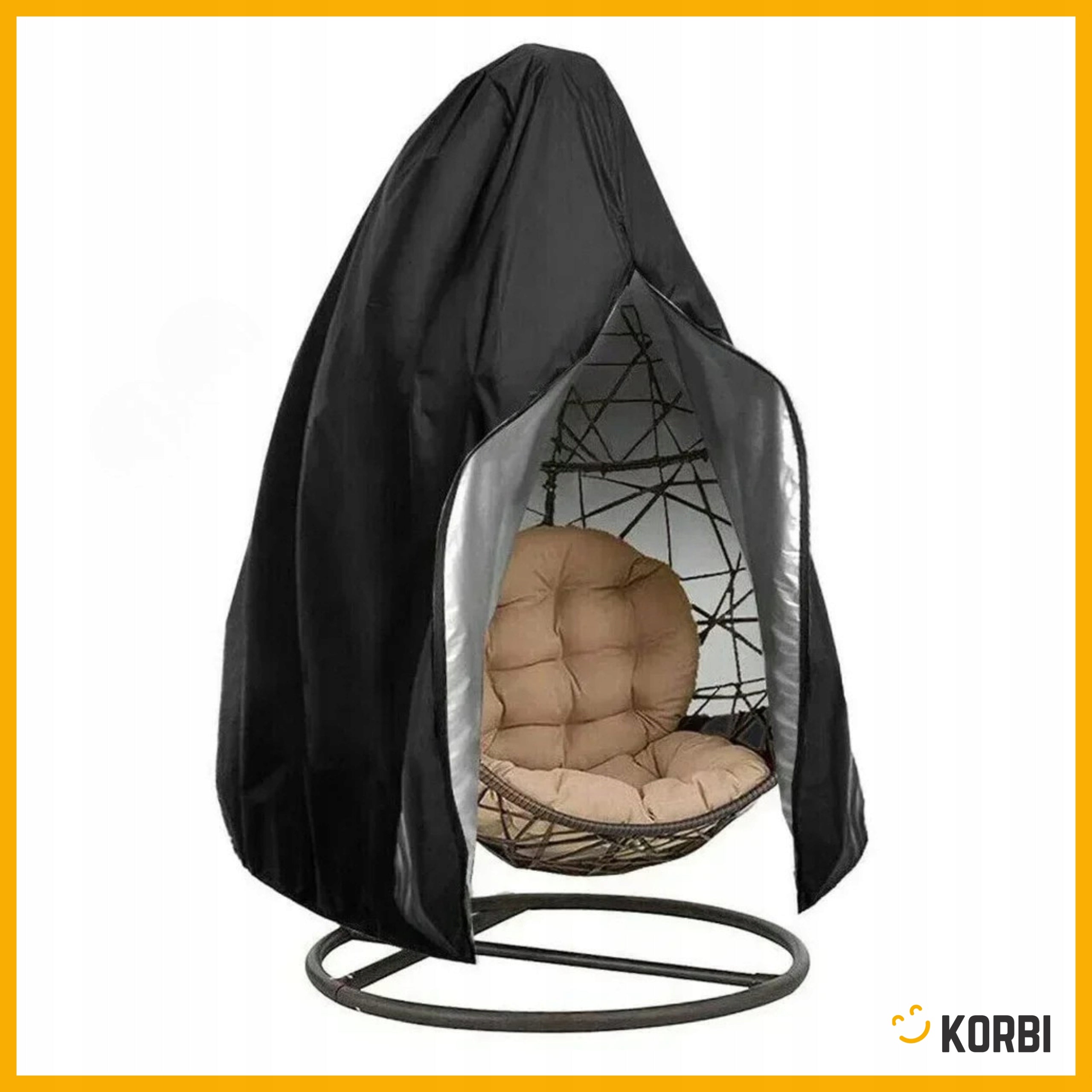 COCOON COVER GARDEN HANGING CHAIR SWING WATERPROOF BLACK Packaging status original