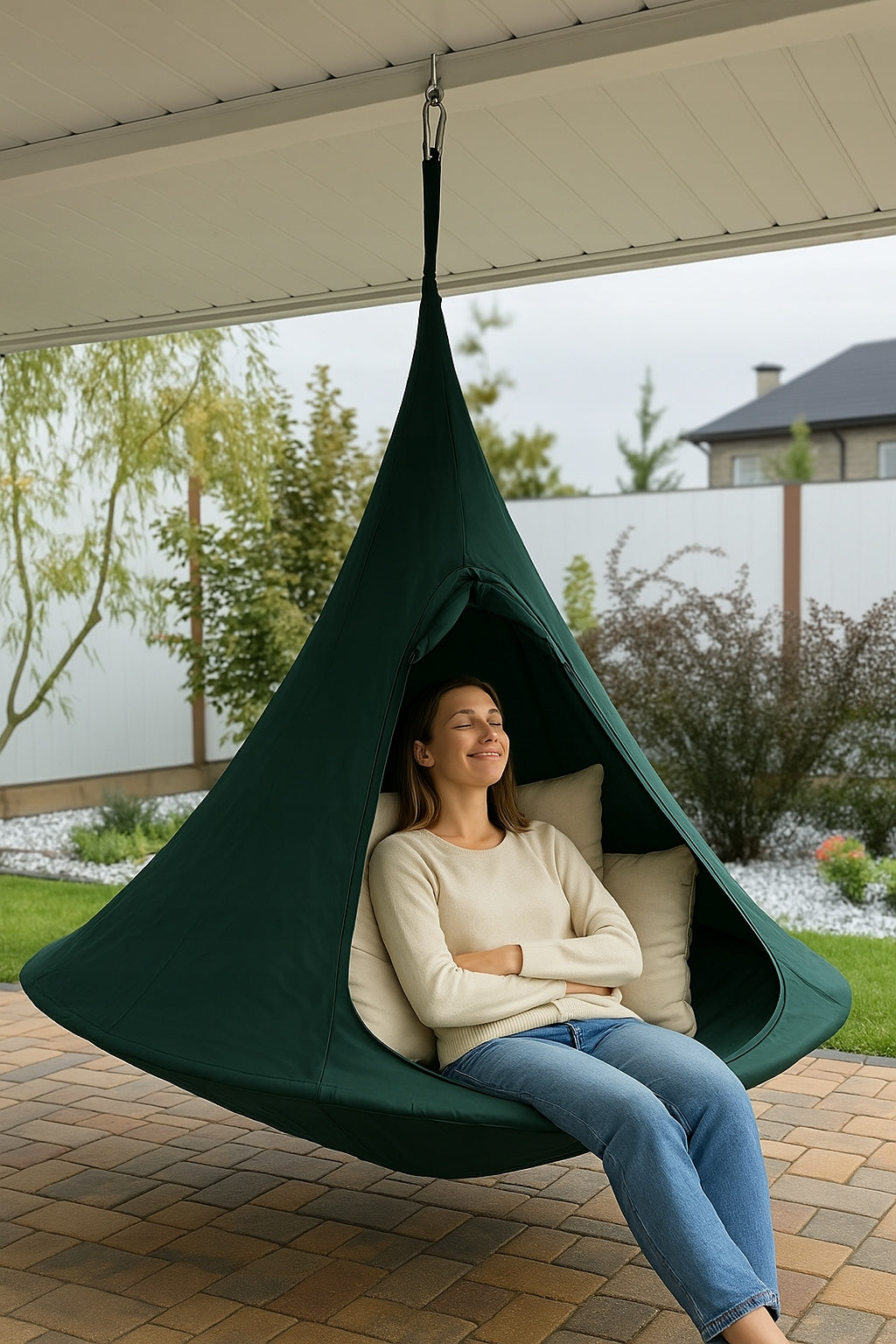 COCOON HANGING TENT FOR CHILDREN SWING NEST FOR GARDEN ROOM 100x110 Model WISZĄCY KOKON/NAMIOT