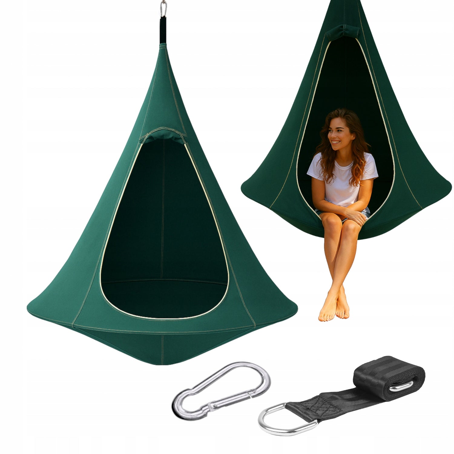 COCOON HANGING TENT FOR CHILDREN SWING NEST FOR GARDEN ROOM 100x110