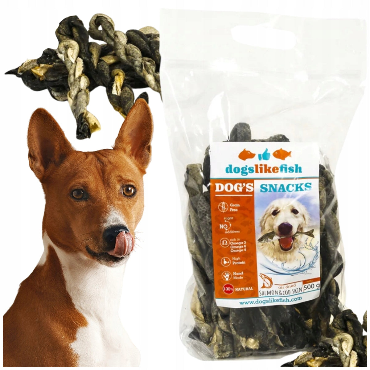 COD SKIN TWIST FOR DOG – DOGSLIKEFISH 1KG