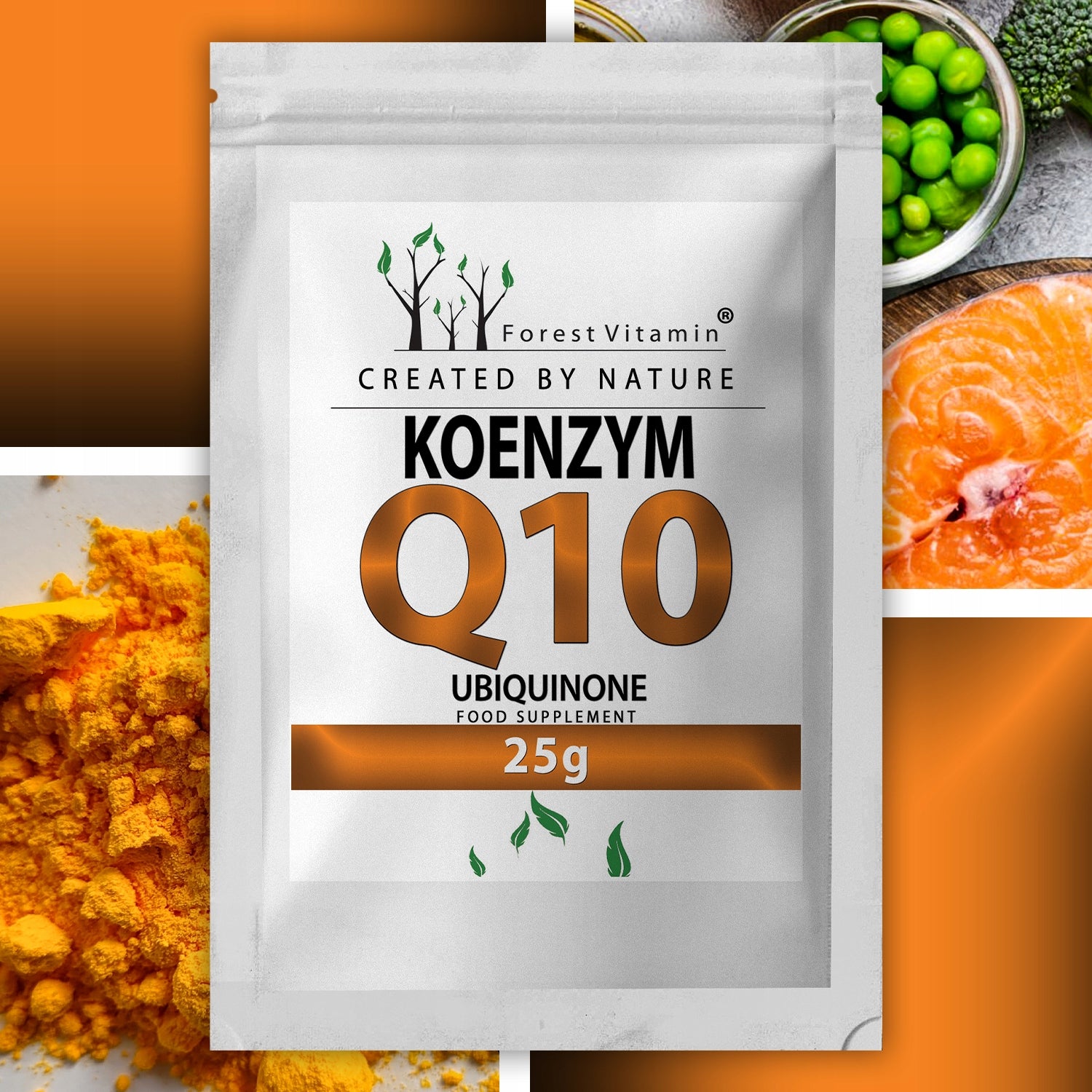 COENZYME Q10 25g / Ubiquinone PURE POWDER HEART + LABORATORY TESTS Brand Forest Vitamin