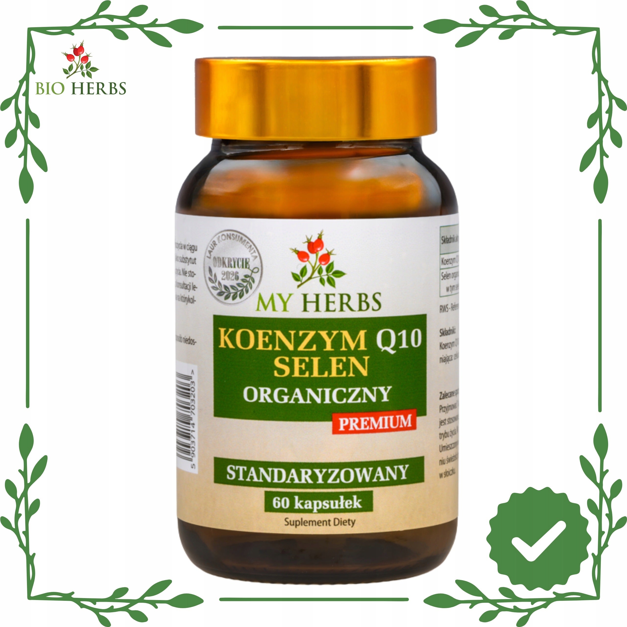 COENZYME Q10 ORGANIC SELENIUM PREMIUM STANDARD 60 KAPS HEART SKIN THYROID Medical device no