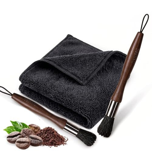 COFFEE CLEANING BRUSHES SET OF 2 WALNUT BARISTA WOOD Brand no brand