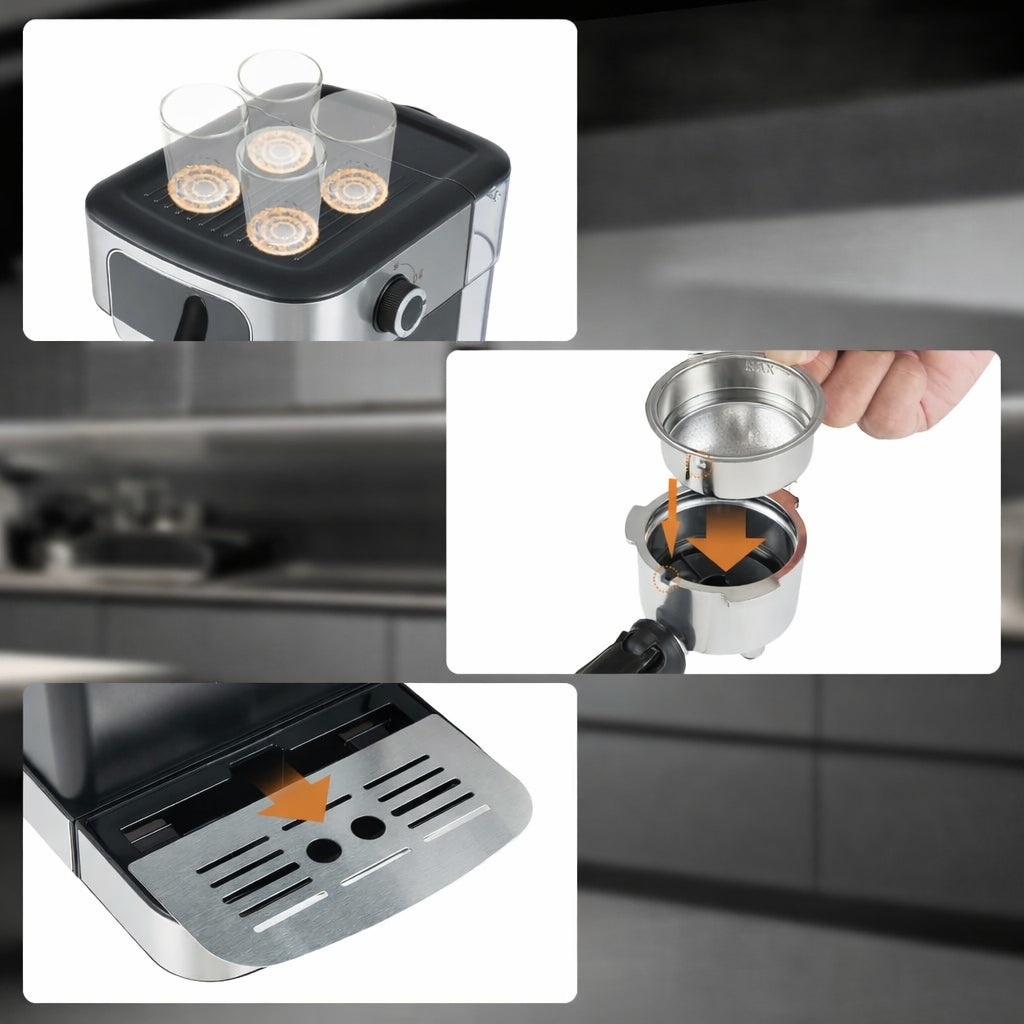 COFFEE MAKER 20 BAR 1200W MILK FROTHER LATTE CAPPUCCINO COSTWAY Brand Costway