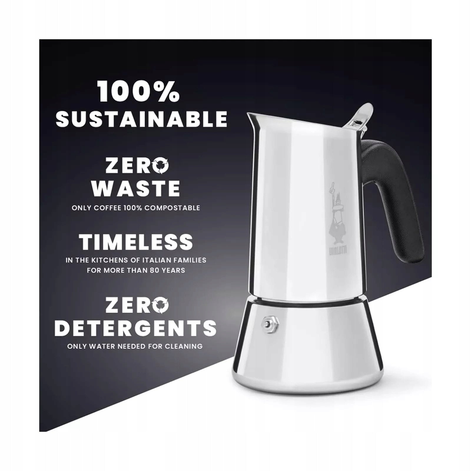 COFFEE MAKER Bialetti 6 VENUS CUPS Dominant color silver/gray