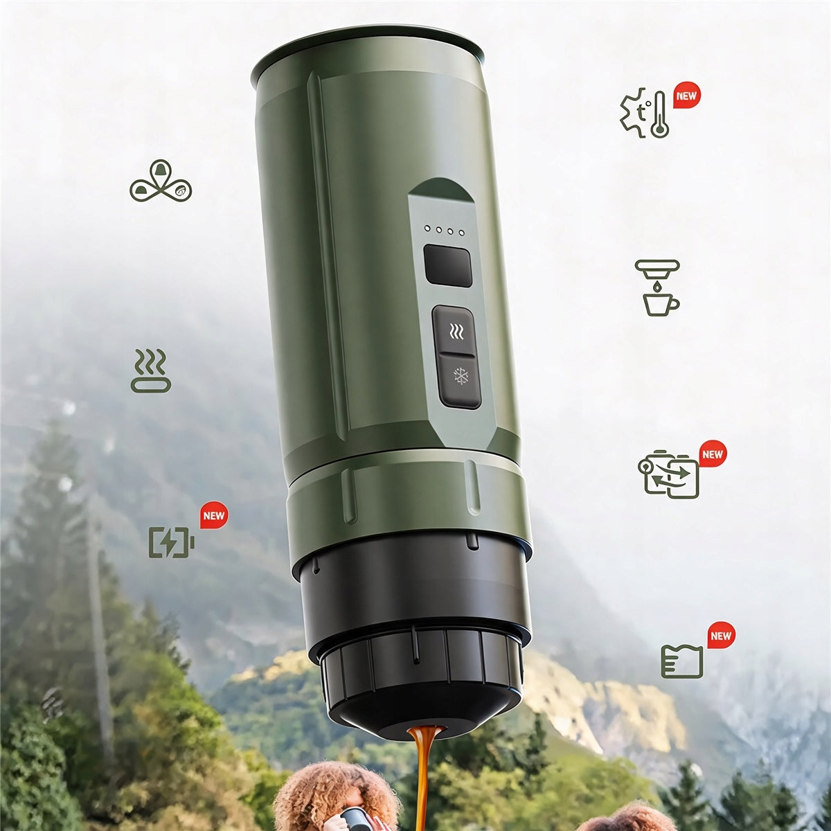 COFFEE MAKER PORTABLE 20 BAR 3IN1 7500MAH 100ML HIBREW H4C Packaging status original