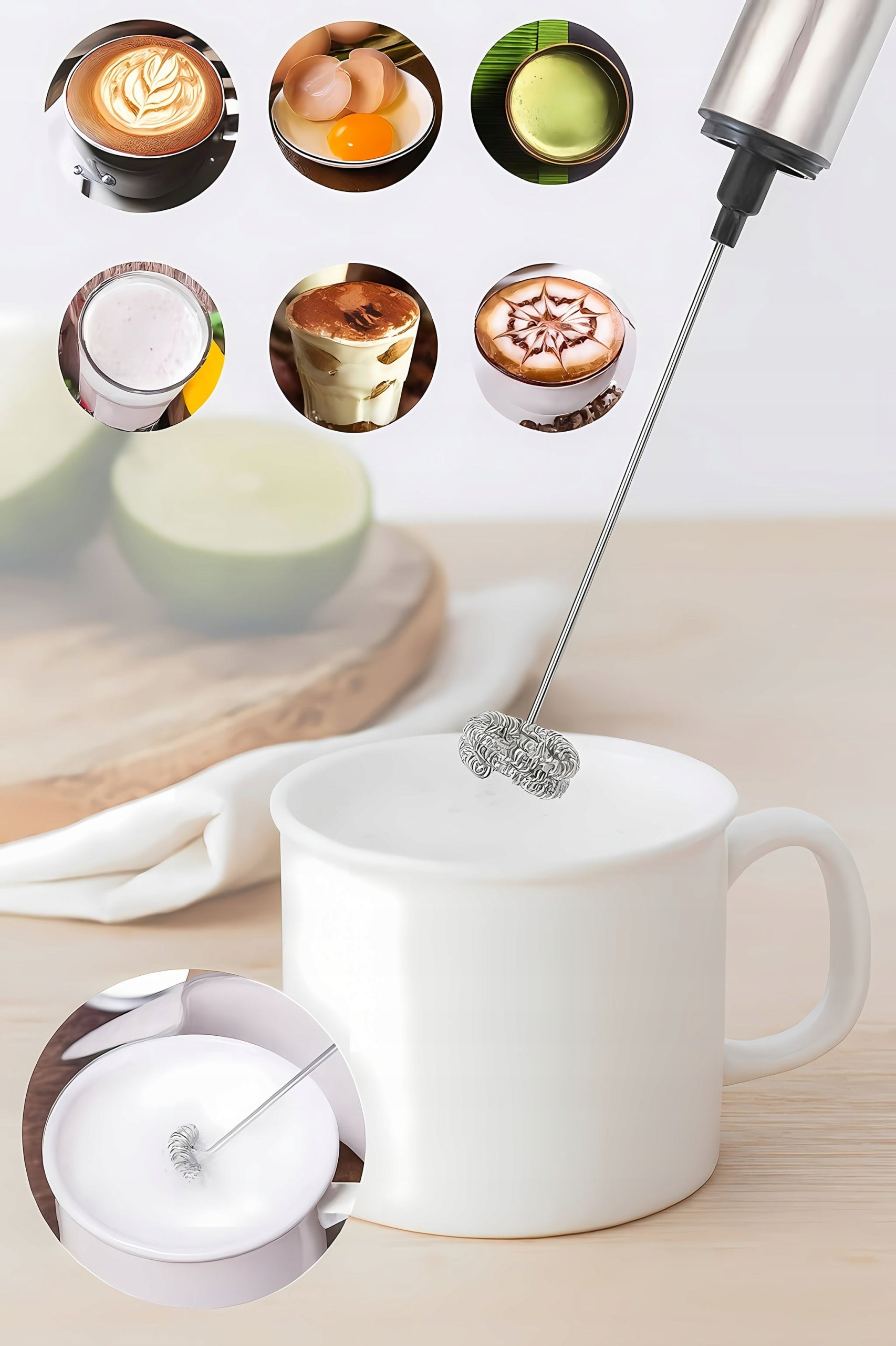 COFFEE MILK FROTHER STAINLESS STEEL 19000 rpm QUIET STRONG Heating no