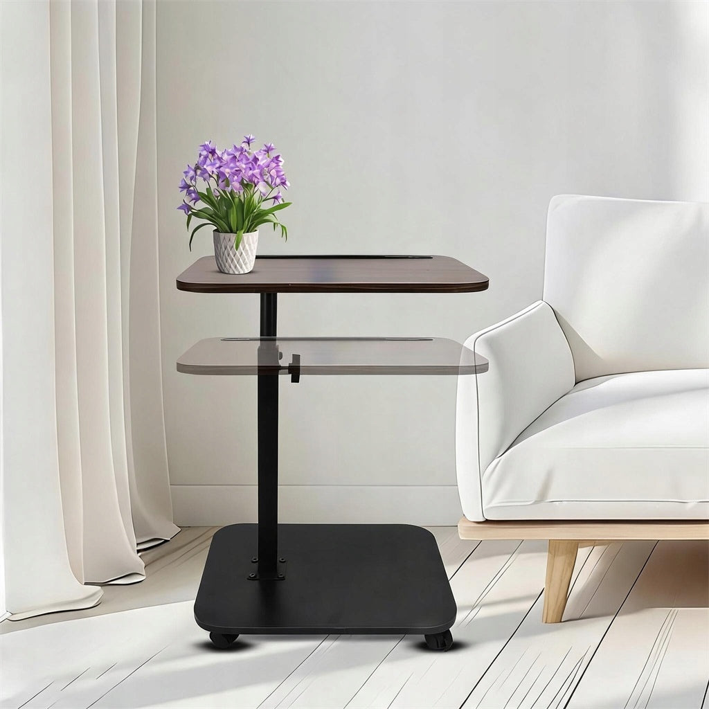 COFFEE TABLE 46-82CM WOODEN RECTANGULAR TABLE STYLISH STABLE WITH SHELF Brand no brand