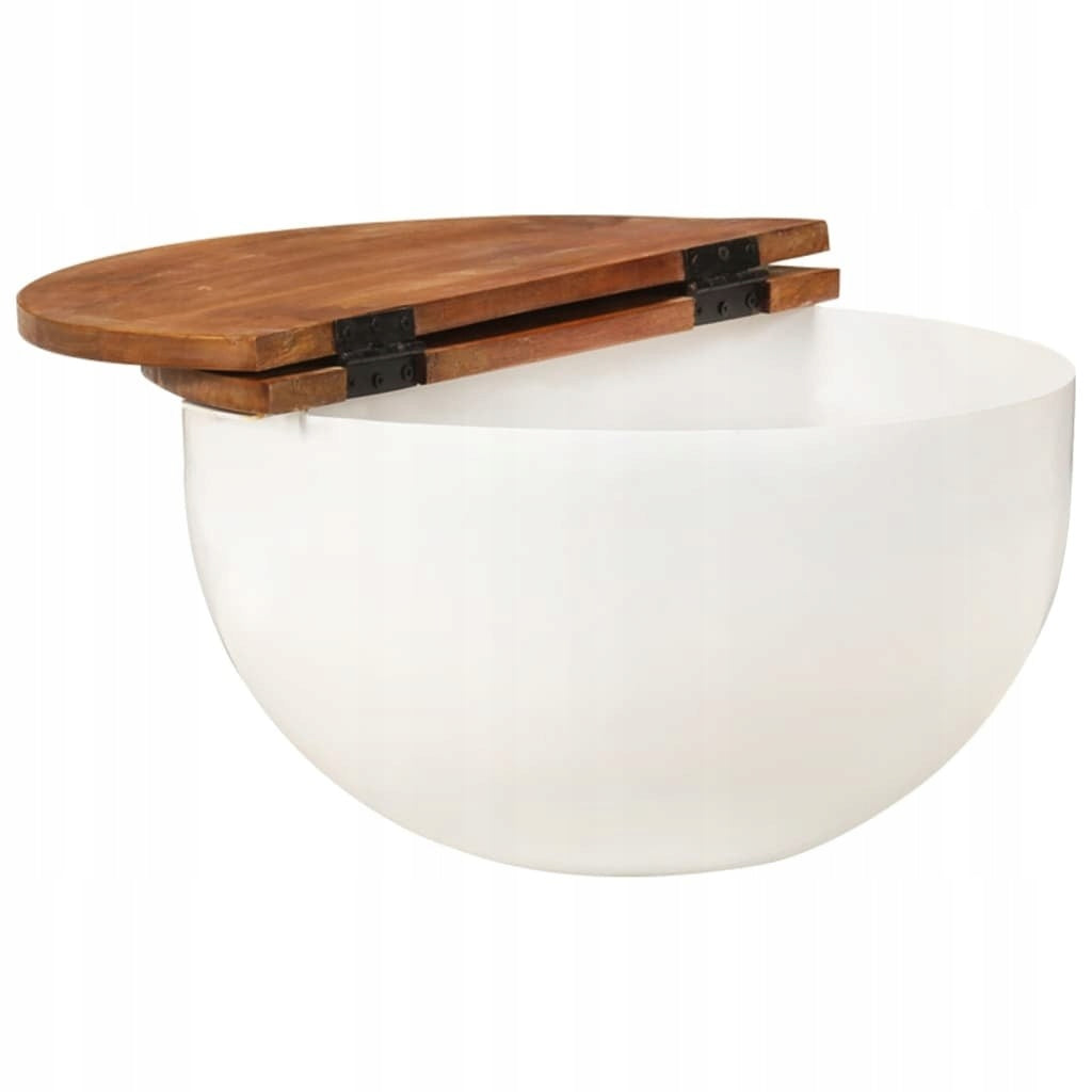 COFFEE TABLE WHITE 50X27CM RECYCLED WOOD Brand VidaXL