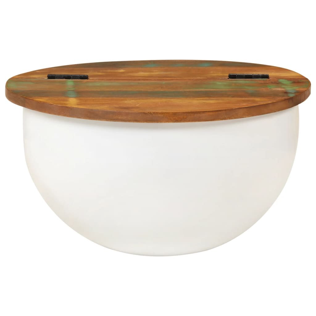 COFFEE TABLE WHITE 50X27CM RECYCLED WOOD Packaging status original
