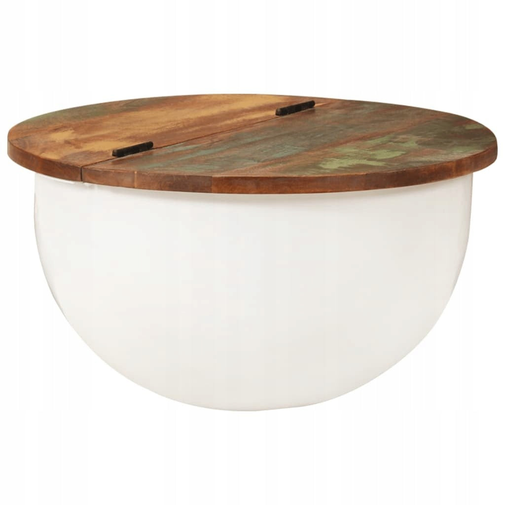 COFFEE TABLE WHITE 50X27CM RECYCLED WOOD