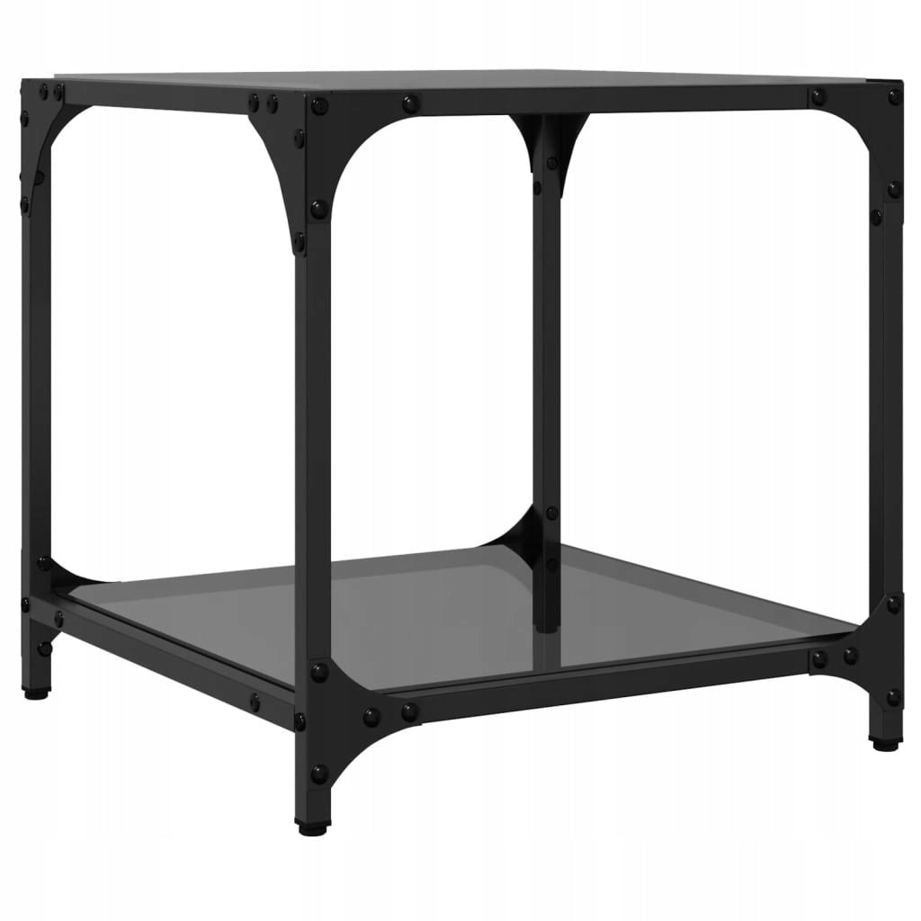 COFFEE TABLES WITH BLACK GLASS TOP 2 PCS. 40X40X40CM Unfolded width 40 cm