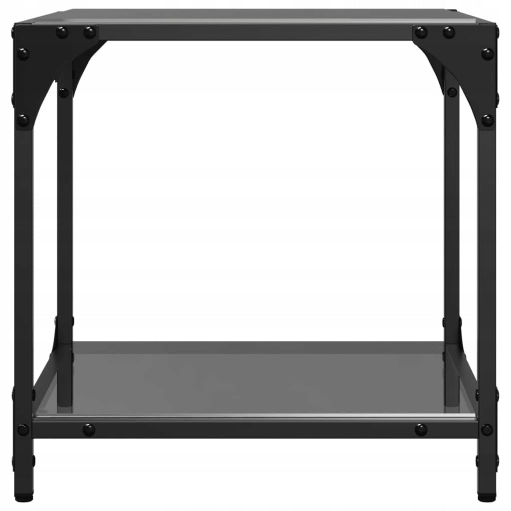COFFEE TABLES WITH BLACK GLASS TOP 2 PCS. 40X40X40CM Weight 11.68 kg