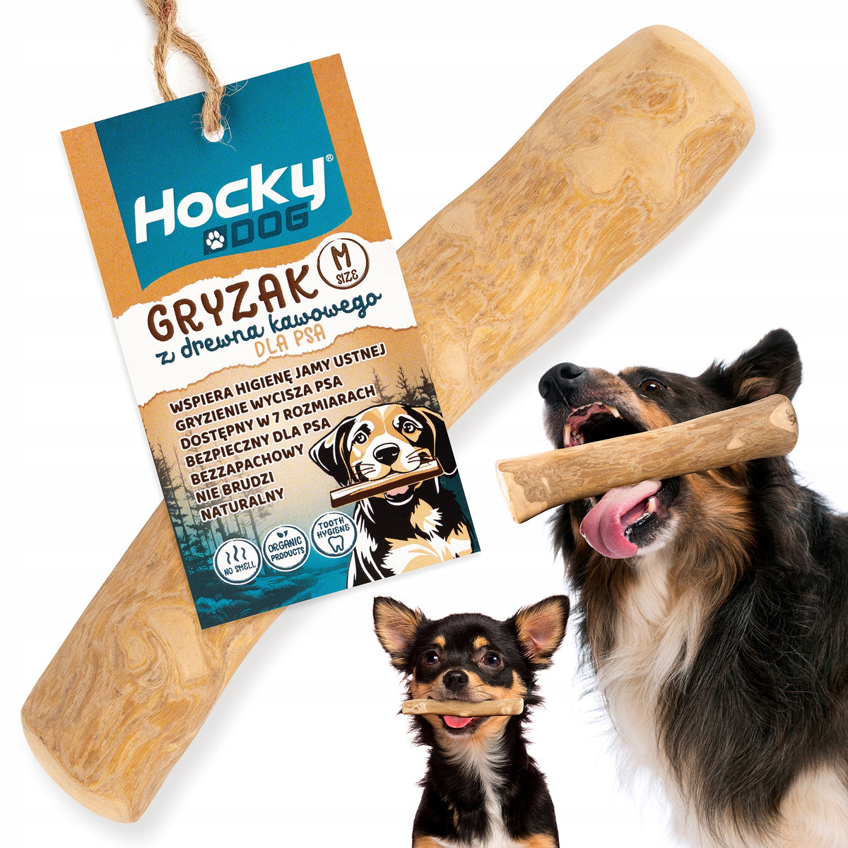 COFFEE TREE STICK M HOCKY DOG TEETHER NATURAL CLEANS TEETH