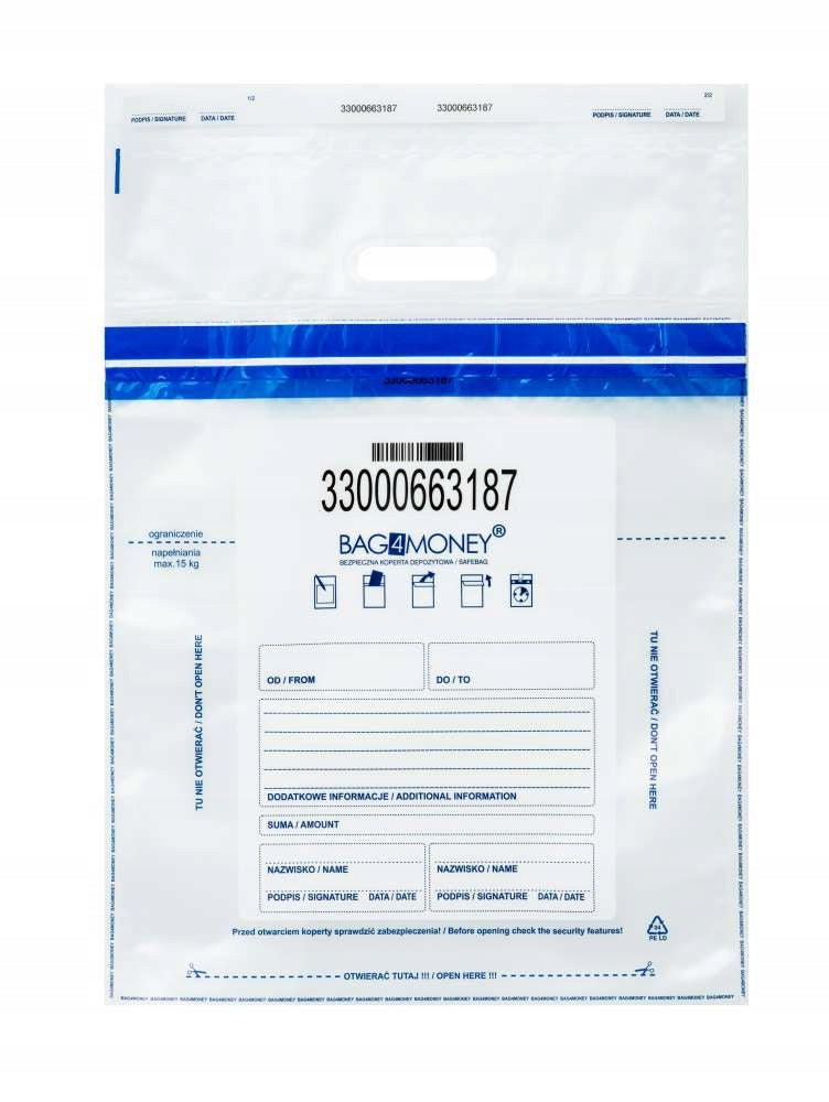 COIN BAG 15KG 400X410+110+30MM 50PCS Transp.