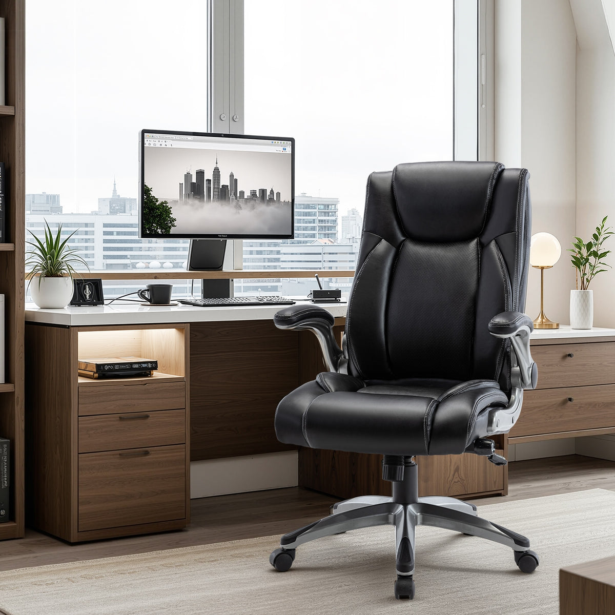 COLAMY Ergonomic Office Chair High Back Leather Desk Chair Packaging status original