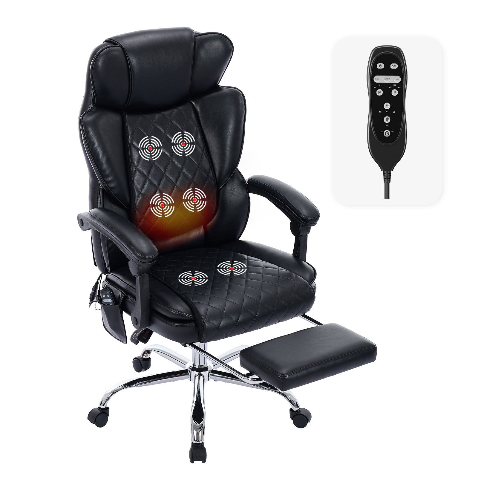 COLAMY Massage Office Chair with Heat and 6 Vibration Points with Footrest EAN (GTIN) 6942575816928