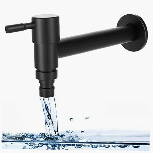 COLD WATER FAUCET STEEL BLACK FOR BATHROOM GARDEN WASHING MACHINE HOME INSTALLATION