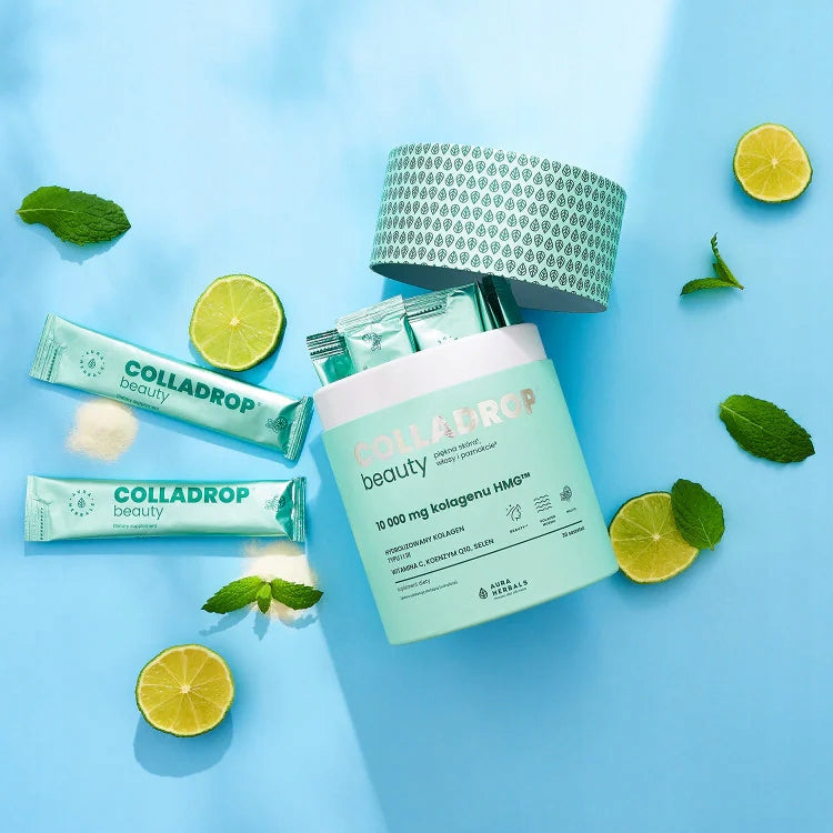 COLLADROP BEAUTY MOJITO Marine Collagen 10000mg +vitamin C Aura Herbals 30 sasz Brand Aura Herbals