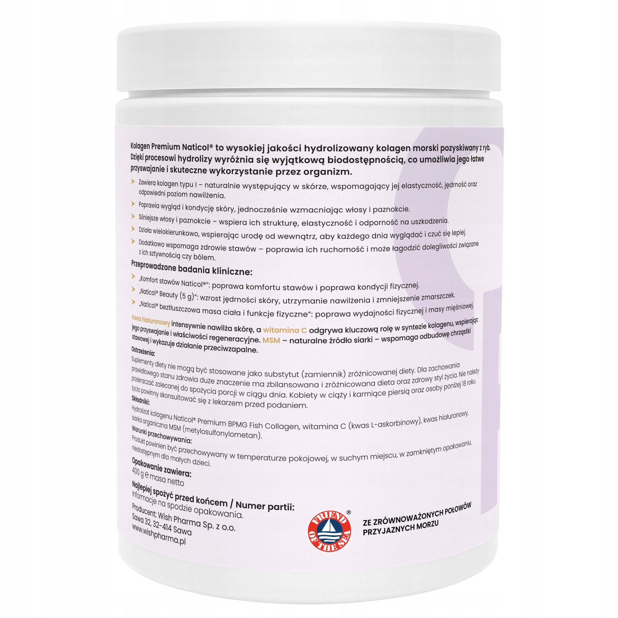 COLLAGEN 10 000 mg Fish Hyaluronic Acid MSM Vitamin C Skin Joints 800 g Form powder