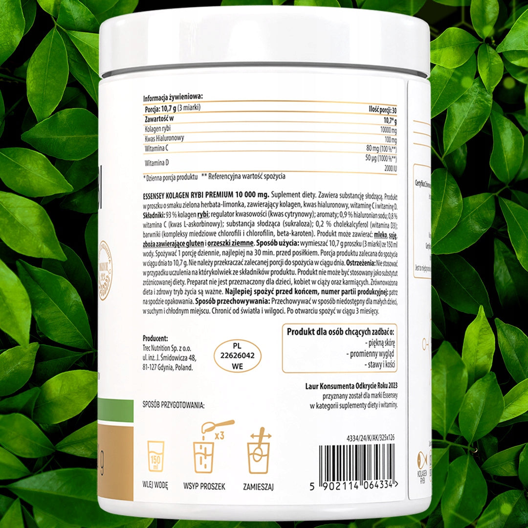 COLLAGEN FISH 10000 mg Premium JOINTS SKIN HAIR NAILS Hyaluron Wit C D3 EAN (GTIN) 5902114064334