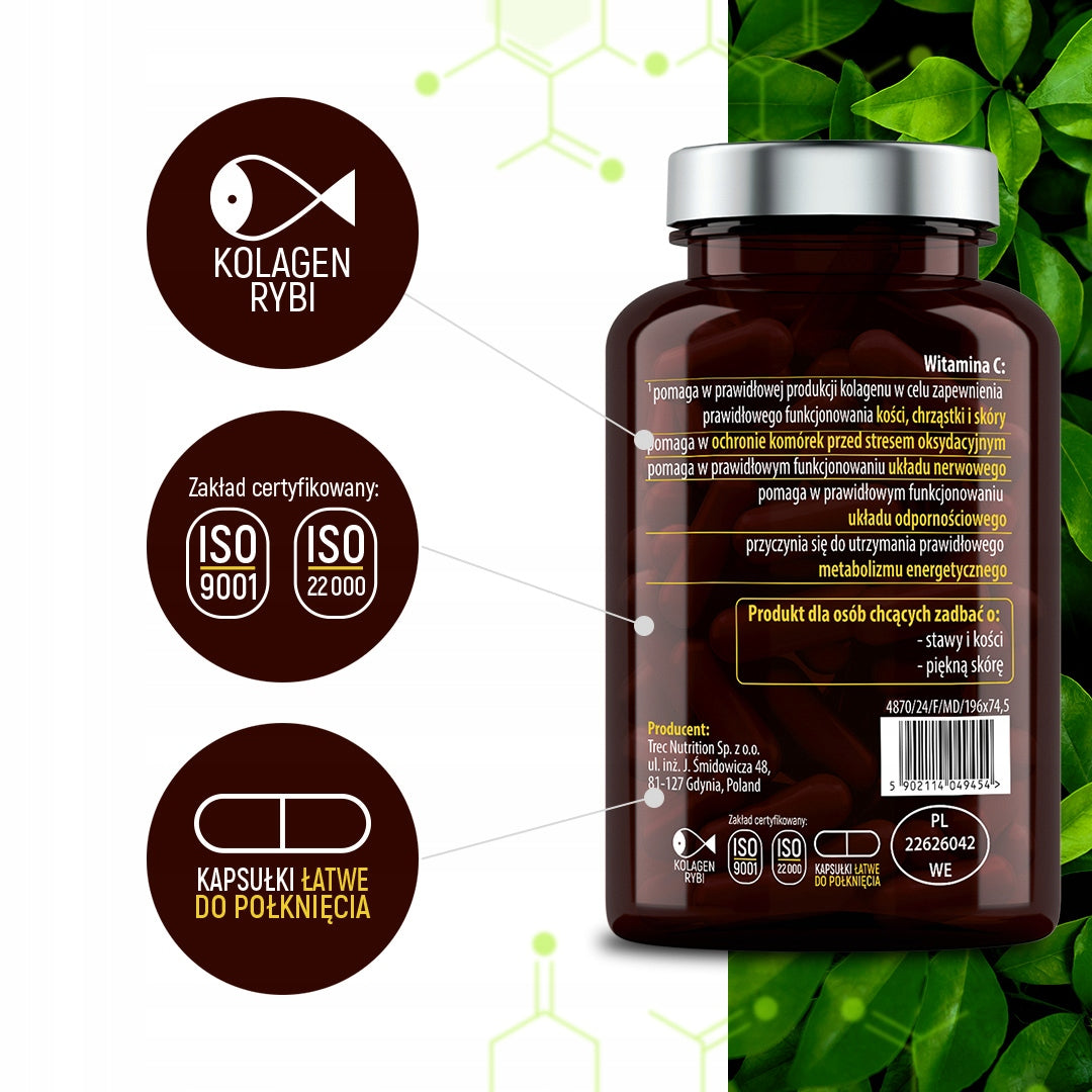 COLLAGEN FISH FORTE Strong Joints Bones Skin + VITAMIN C MARINE COLLAGEN Expiration date at least 1 year from the date of purchase