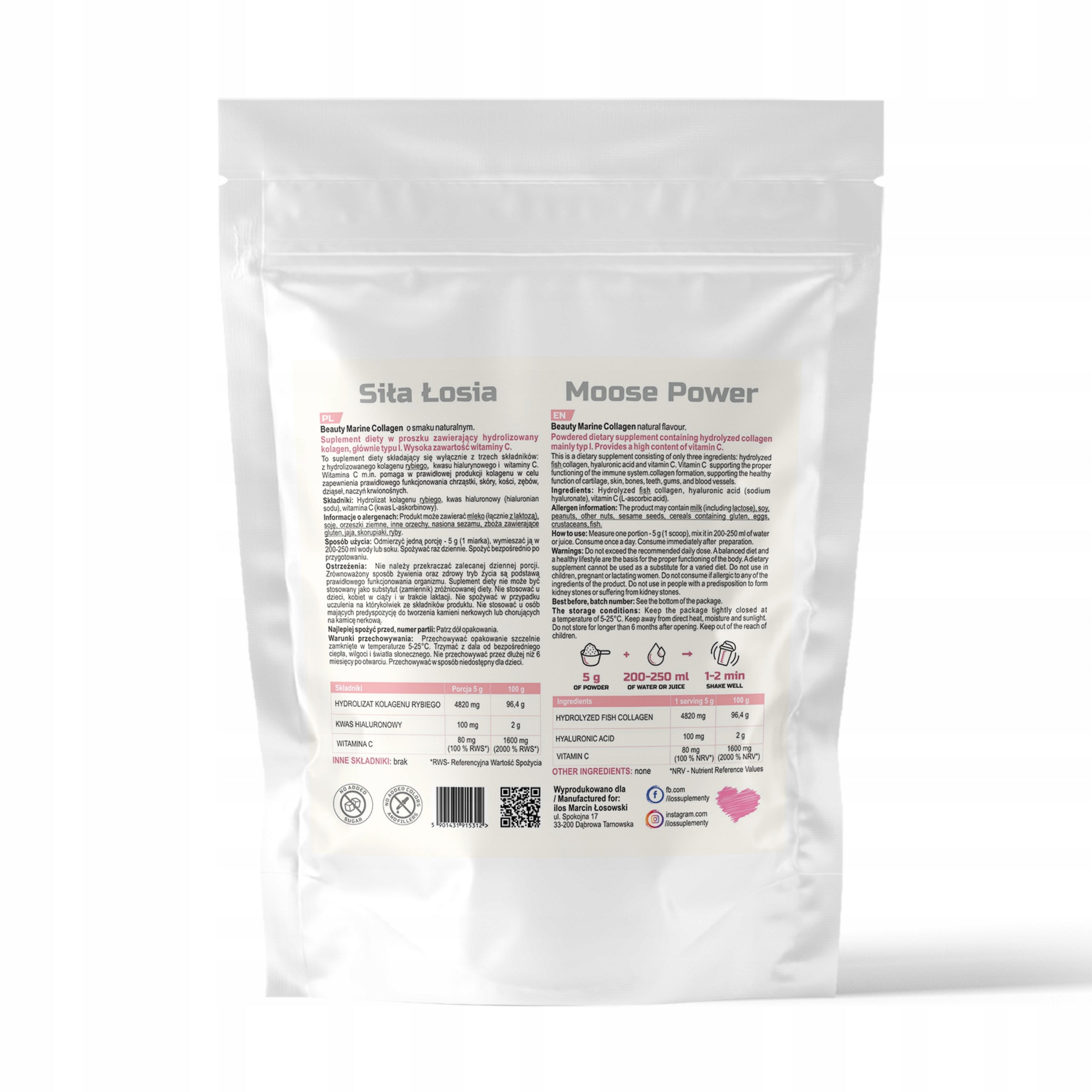 COLLAGEN FISH HYALURONIC ACID VITAMIN C NATURAL 1 kg HAIR SKIN ilos Medical device no