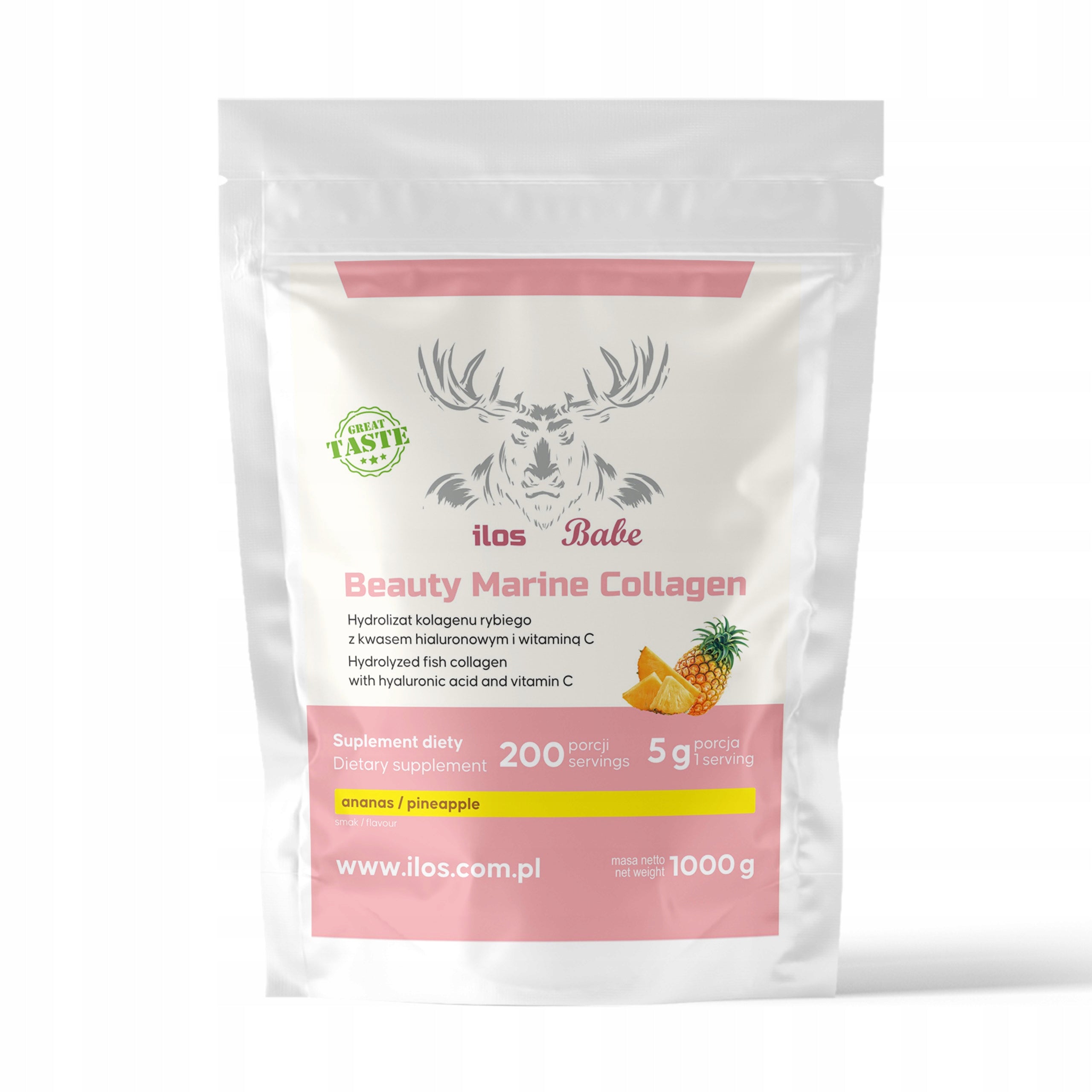 COLLAGEN FISH HYALURONIC ACID VITAMIN C PINEAPPLE 1 kg HAIR SKIN JOINTS ilos