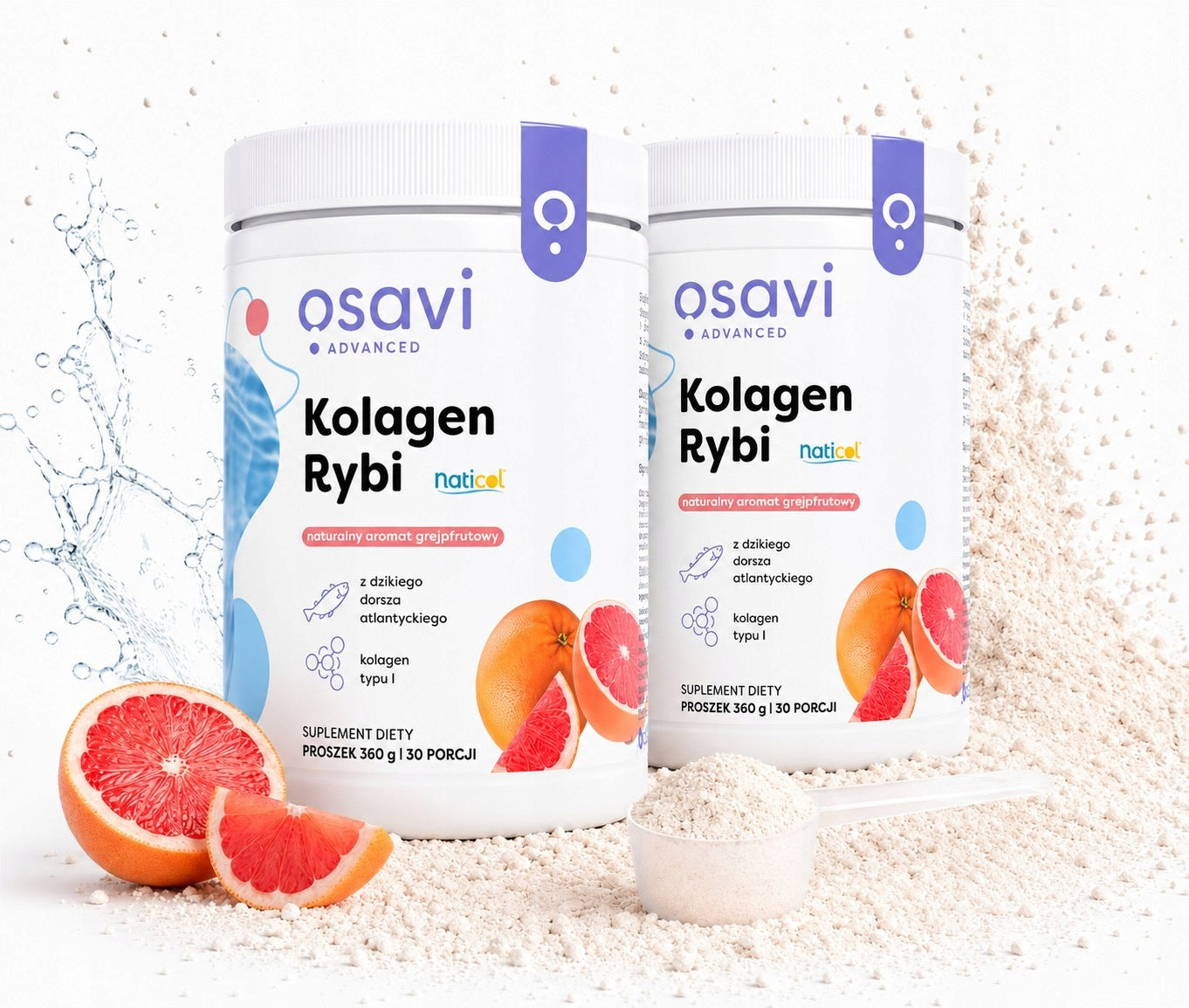 COLLAGEN FISH WITH COD GRAPEFRUIT POWDER 2x360G 60 SERVINGS NATICOL OSAVI