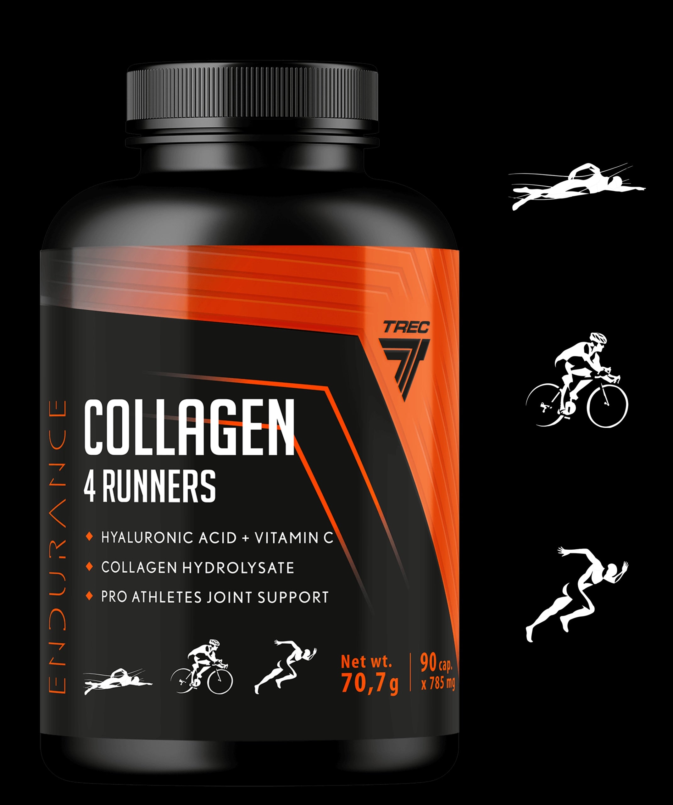 COLLAGEN FOR RUNNERS Trec Endurance Collagen 4 Runners 90 kaps. 1200mg Manufacturer code KOLAGEN Z WITAMINĄ C KWAS HIALURONOWY STAWY