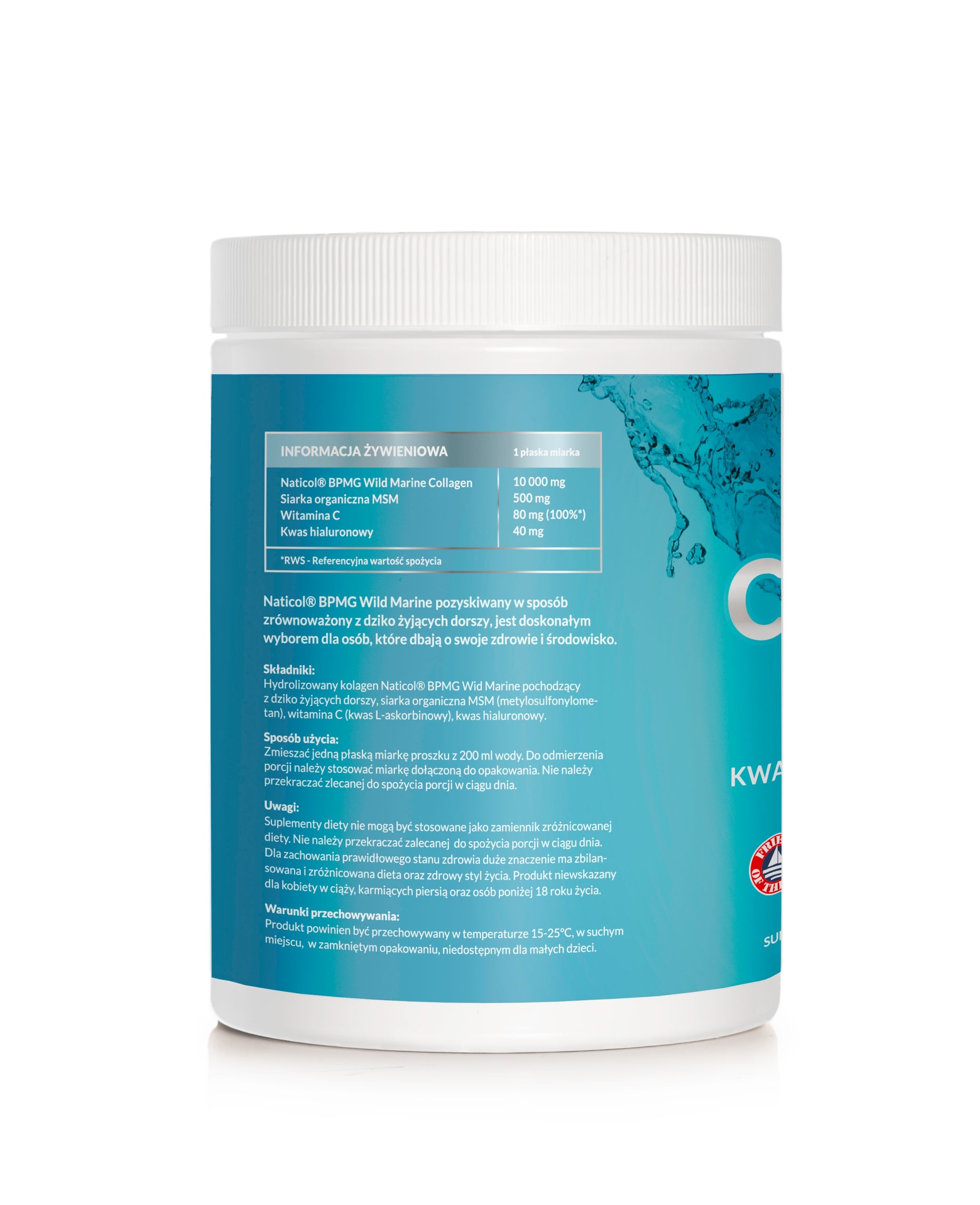 COLLAGEN Fish WildMarine Powder 10 000mg Hyaluronic Acid MSM Wit. C 400g Packaging status original