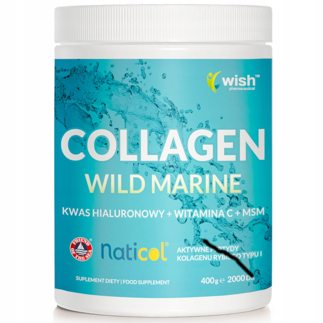 COLLAGEN Fish WildMarine Powder 10 000mg Hyaluronic Acid MSM Wit. C 400g