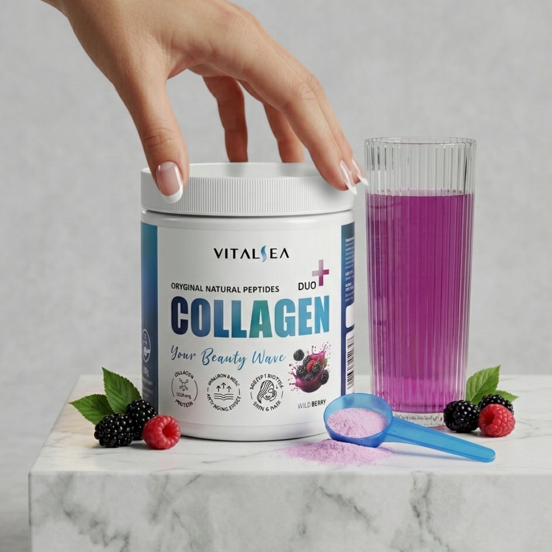 COLLAGEN For Drinking Powder for joints HAIR Forest Fruit VITALSEA -30 days Medical device no