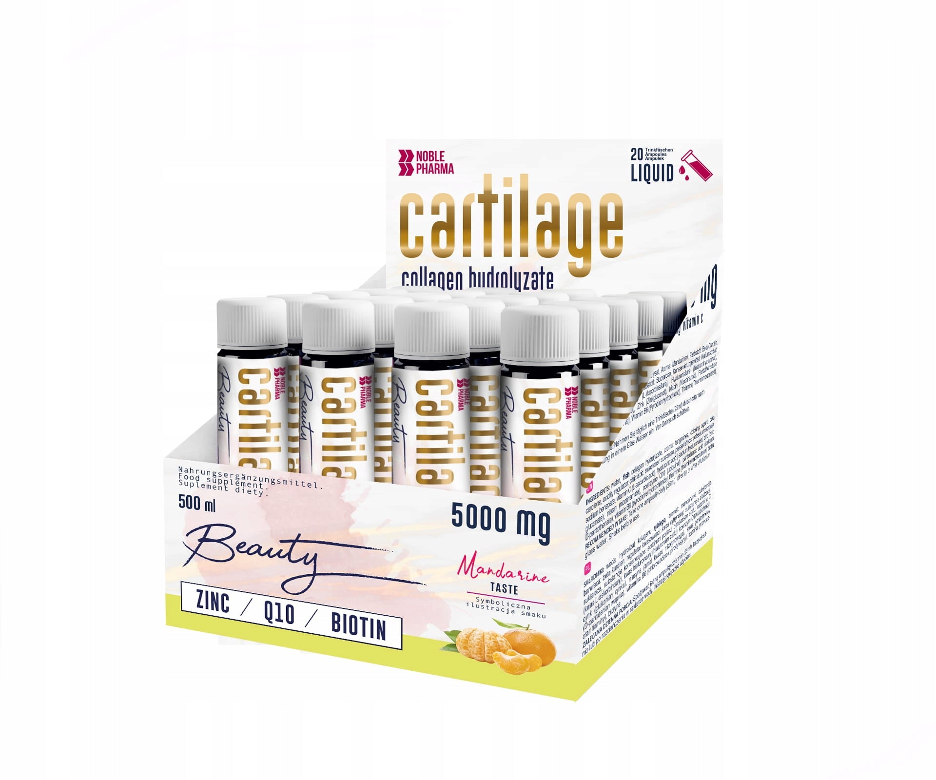 COLLAGEN HYDROLYZATE NOBLE PHARMA CARTILAGE 20 AMPOULES SKIN COLLAGEN EAN (GTIN) 4260349718080
