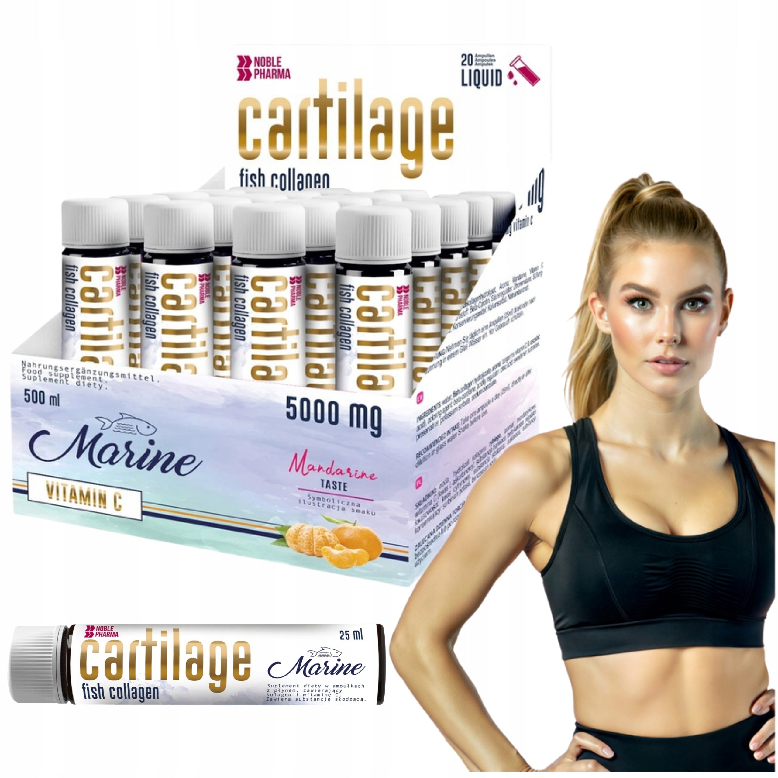 COLLAGEN HYDROLYZATE NOBLE PHARMA CARTILAGE MARINE 20 AMPOULES FISH COLLAGEN
