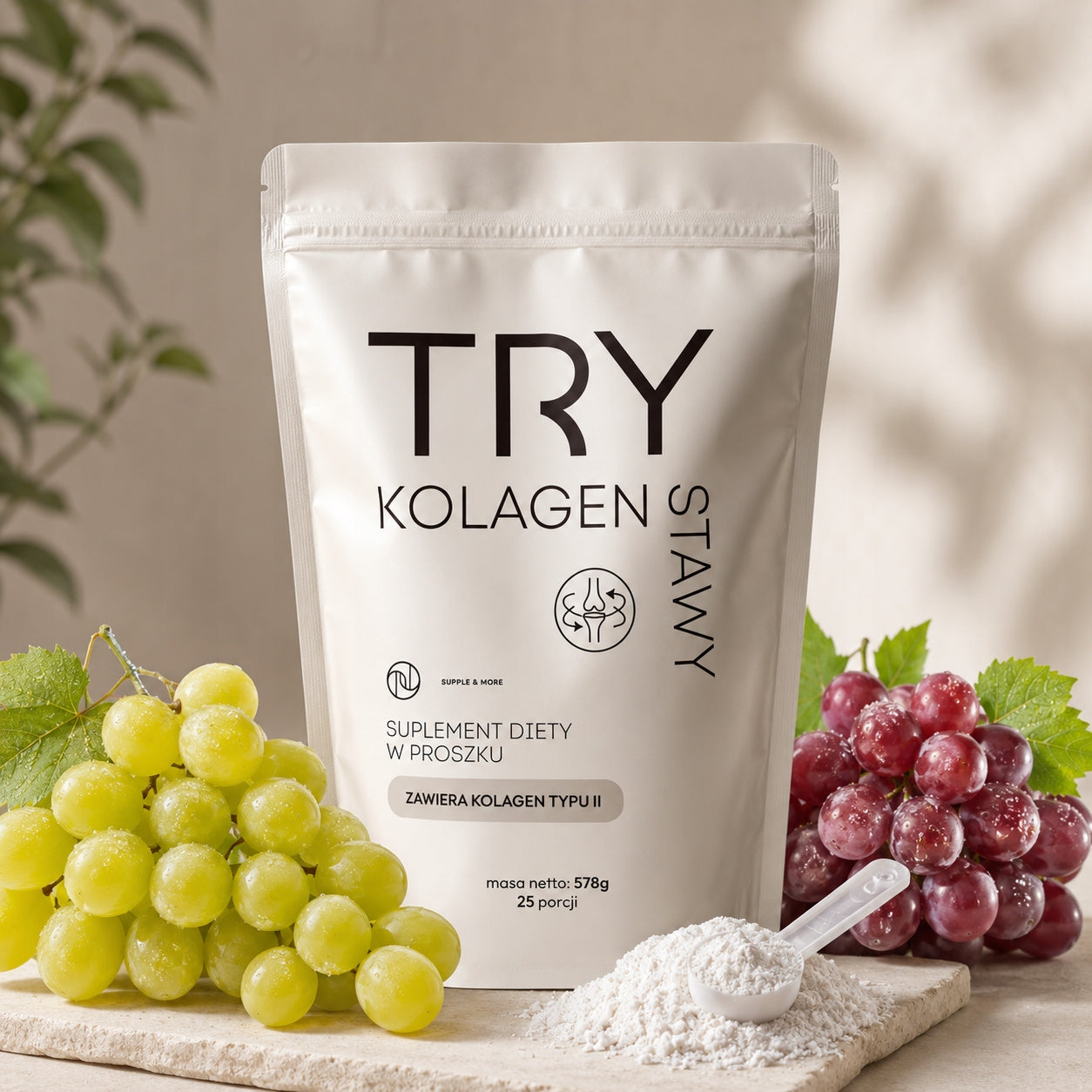 COLLAGEN JOINTS TYPE II 500 g grape VITAMIN C GLUCOSAMINE Form powder