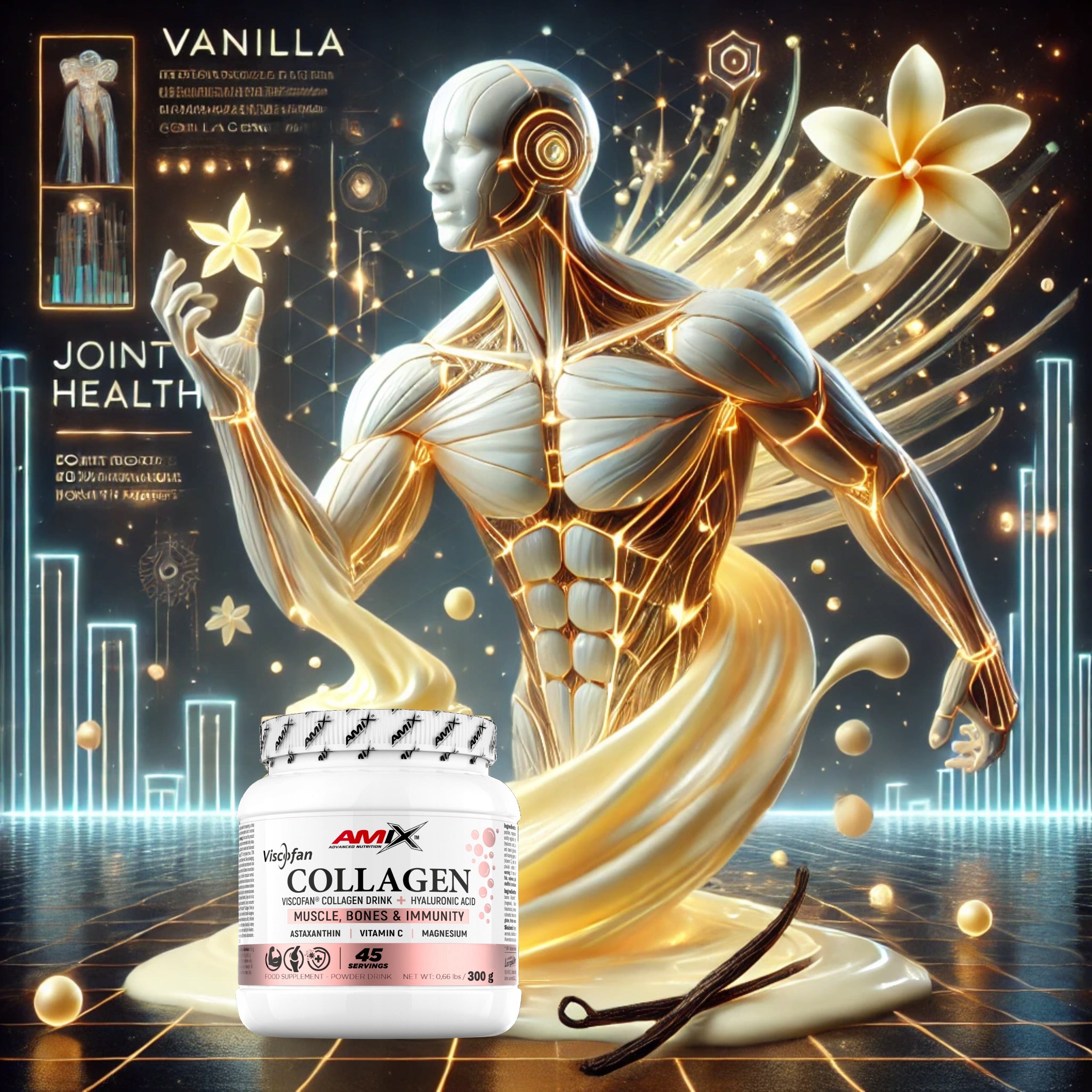COLLAGEN POWDER with Hyaluronic Acid + Vitamin C For Joints and Muscles Packaging status original