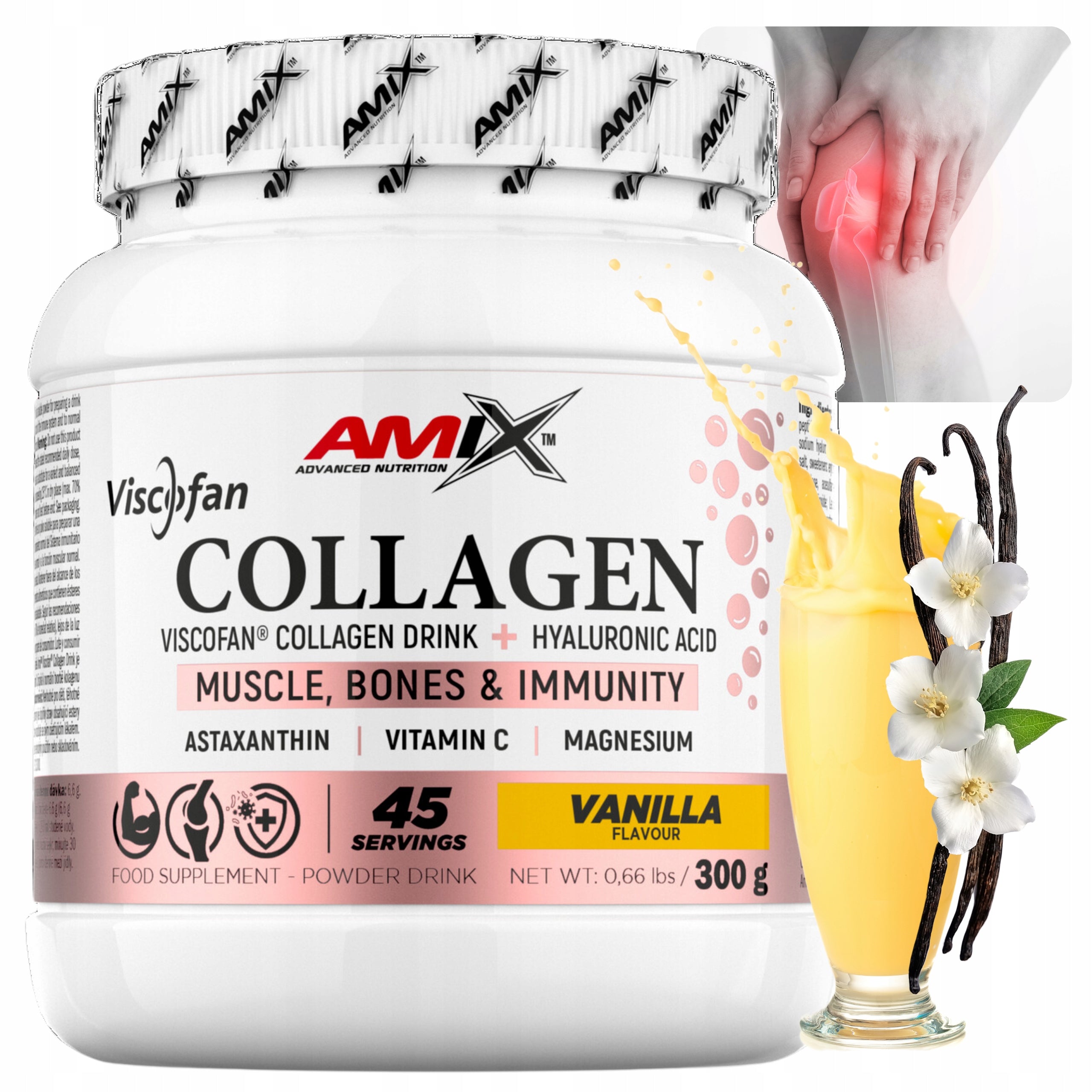 COLLAGEN POWDER with Hyaluronic Acid + Vitamin C For Joints and Muscles