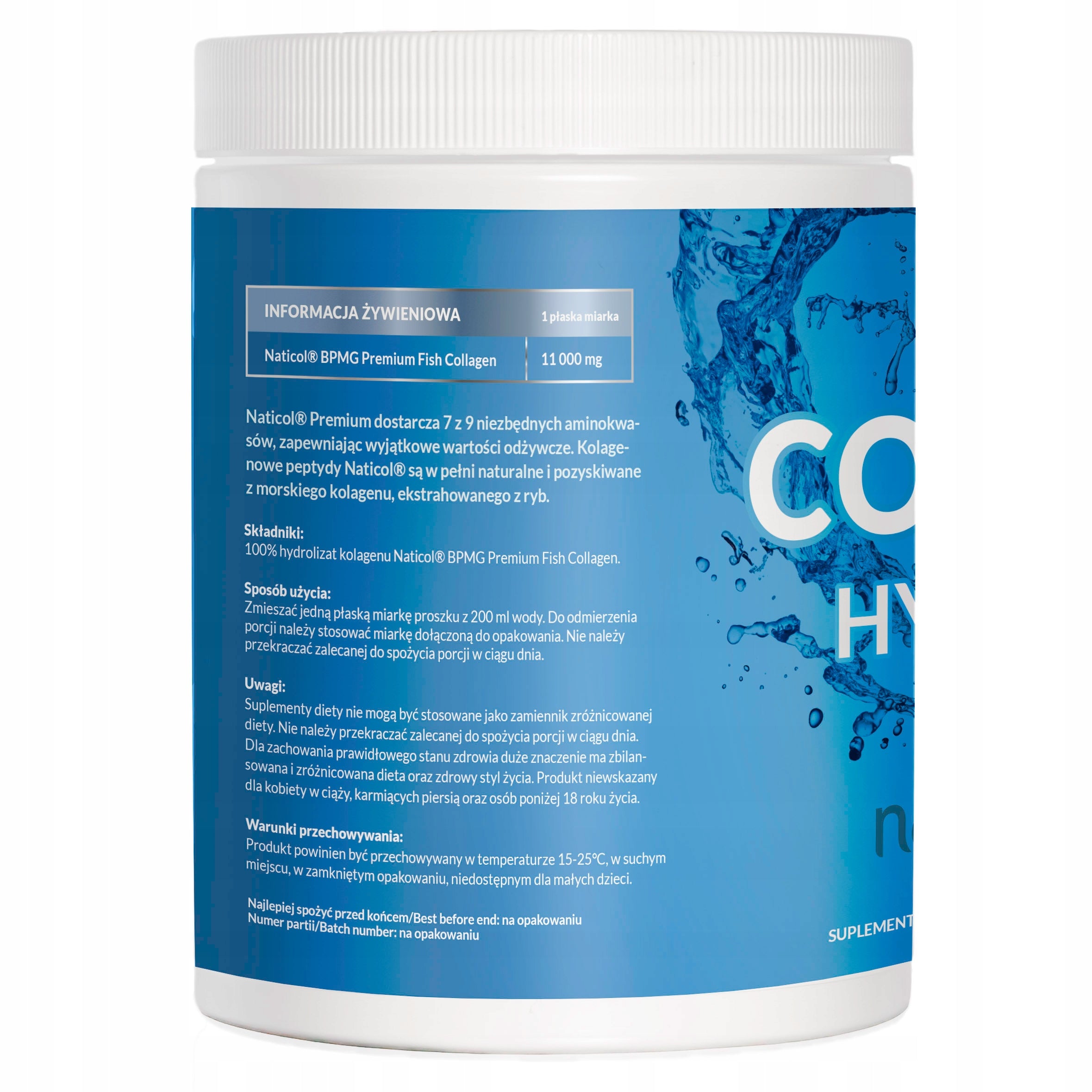 COLLAGEN Pure HYDROLYZED 11000mg Supports Skin Fish Collagen Naticol 400g Packaging status original