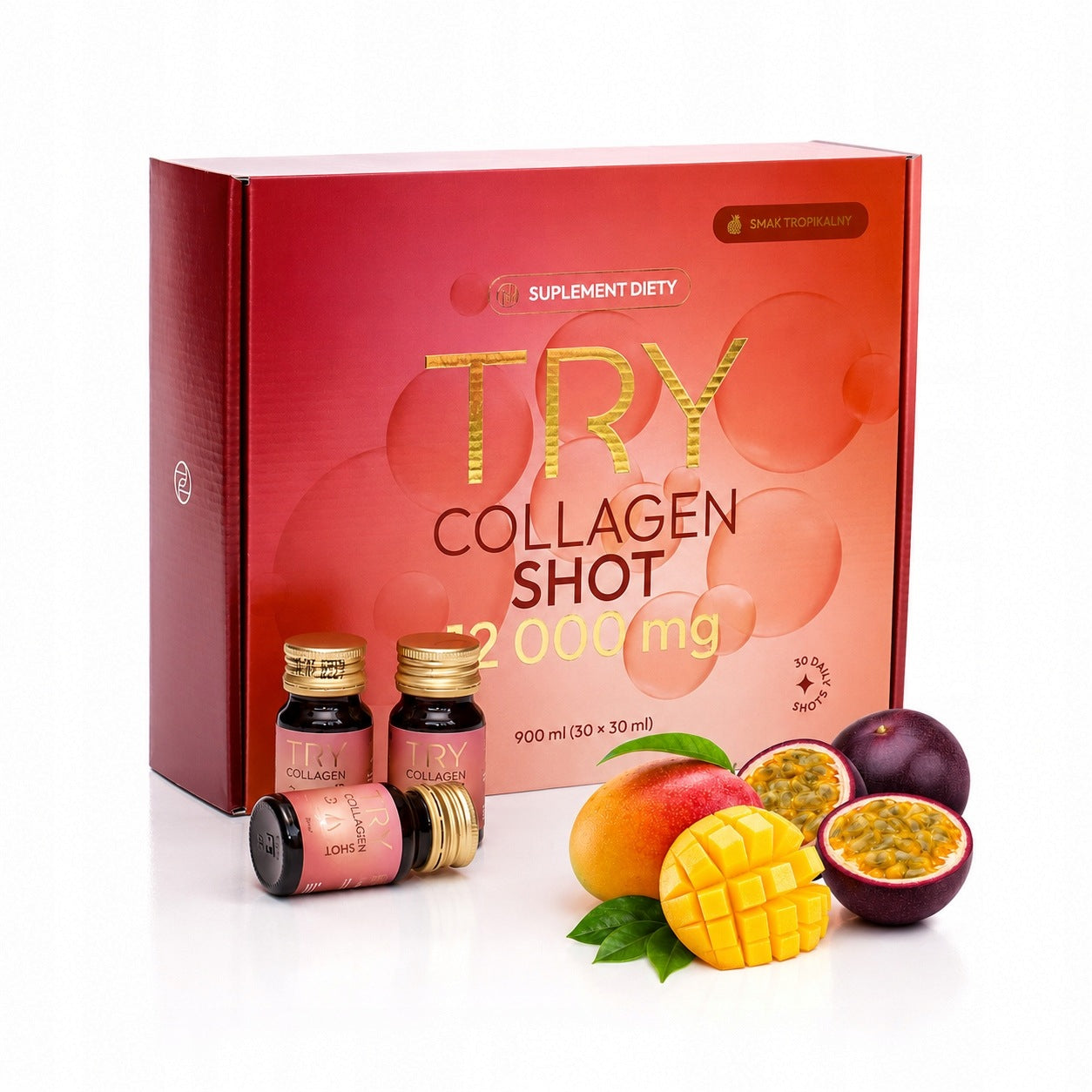 COLLAGEN SHOT Fish Collagen 12000mg 1000 Da wit C, Hyaluronic Acid