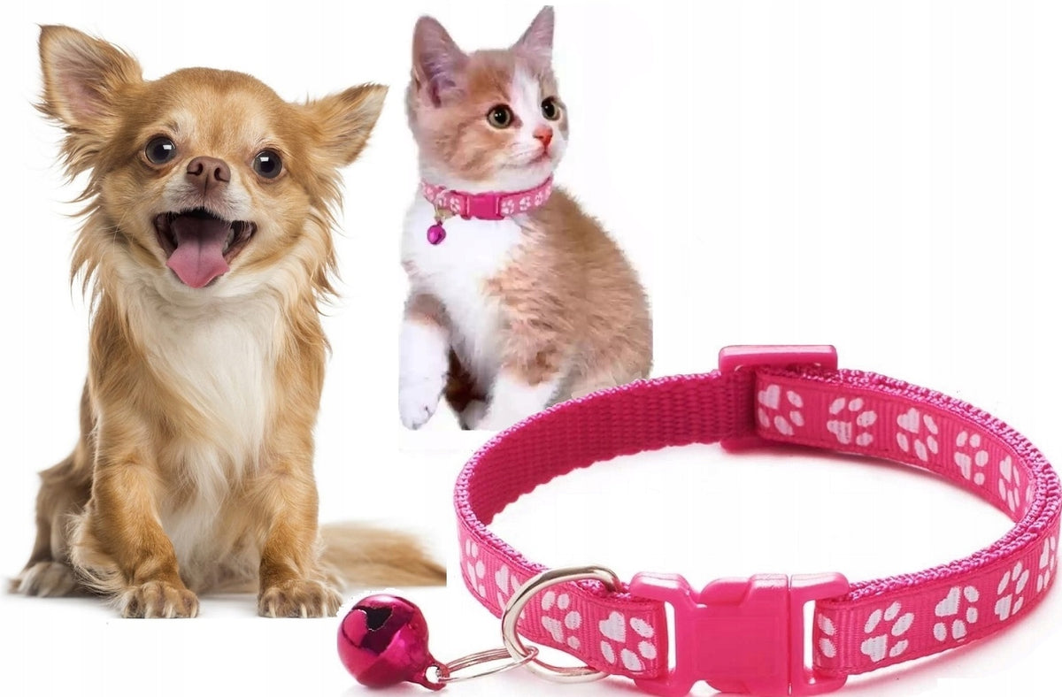 COLLAR ADJUSTABLE FOR CAT DOG PINK BELL