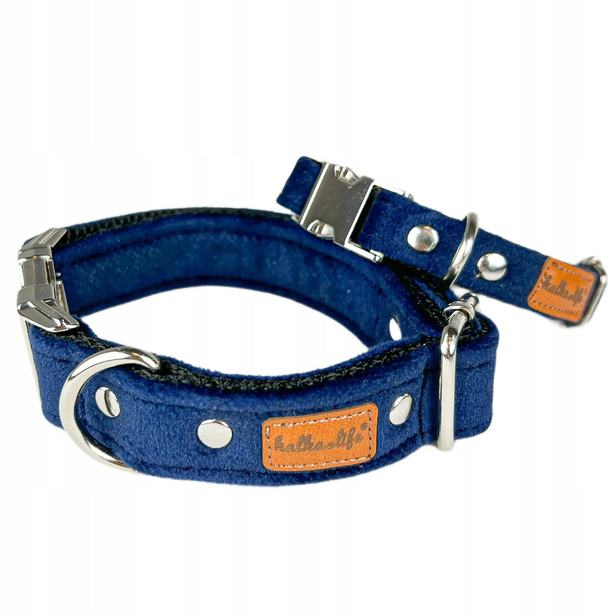 COLLAR AND LEASH FOR SMALL DOG, LEASH AND COLLAR SET - NAVY BLUE, S Packaging status original