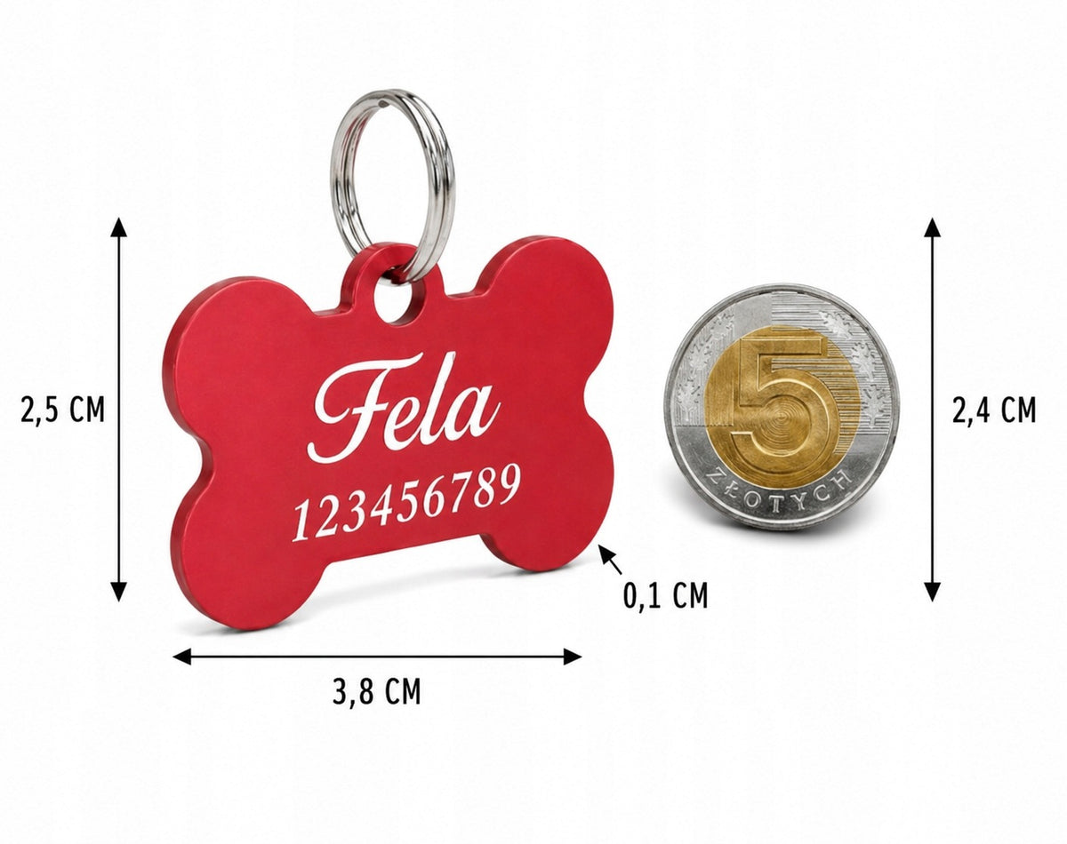 COLLAR FOR BIG DOG RED ADJUSTABLE ADDRESS CARD PERSONALIZATION ENGRAVING Manufacturer code LUNA_Classic_RED_L