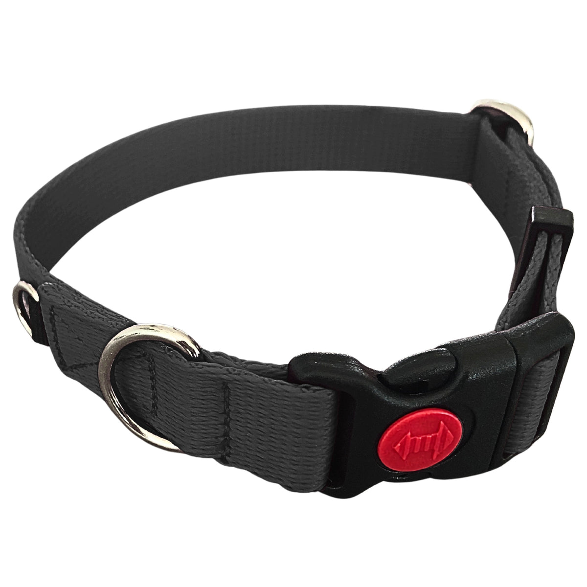 COLLAR FOR MEDIUM DOG ADJUSTABLE 30-45CM ADDRESS HOLDER BLACK