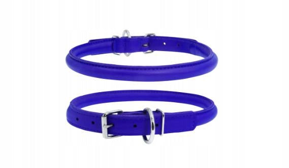 COLLAR GLAMOUR DOG COLLAR LEATHER 10MM/33-41CM NAVY BLUE